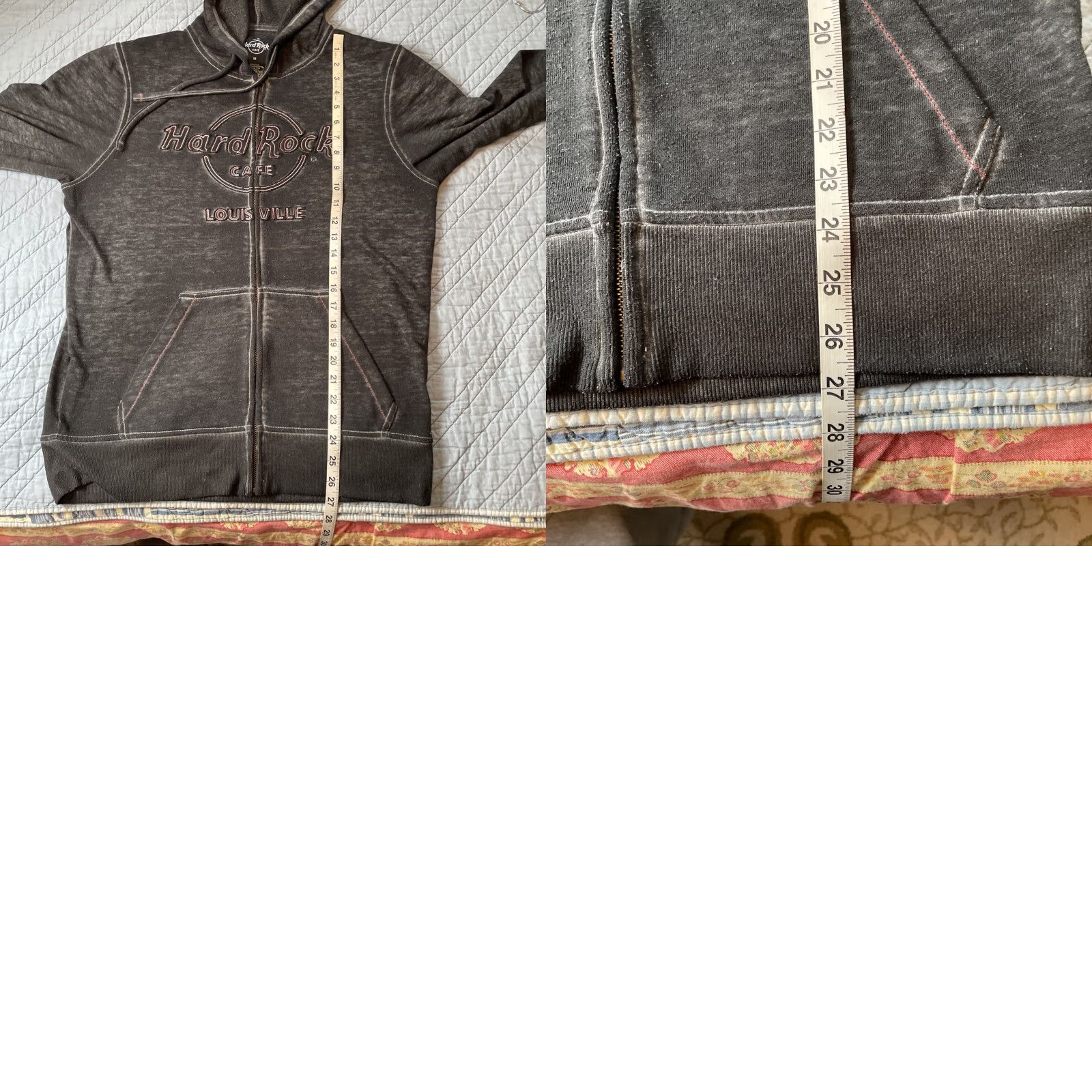 Hard Rock Cafe Hard Rock Cafe Hoodie Louisville Double Burnout Full Zip Mens M Gray Size US M / EU 48-50 / 2 - 9 Thumbnail