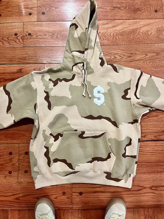 Supreme Supreme $ Hooded Sweatshirt S Logo Desert Camo Brown Sz L