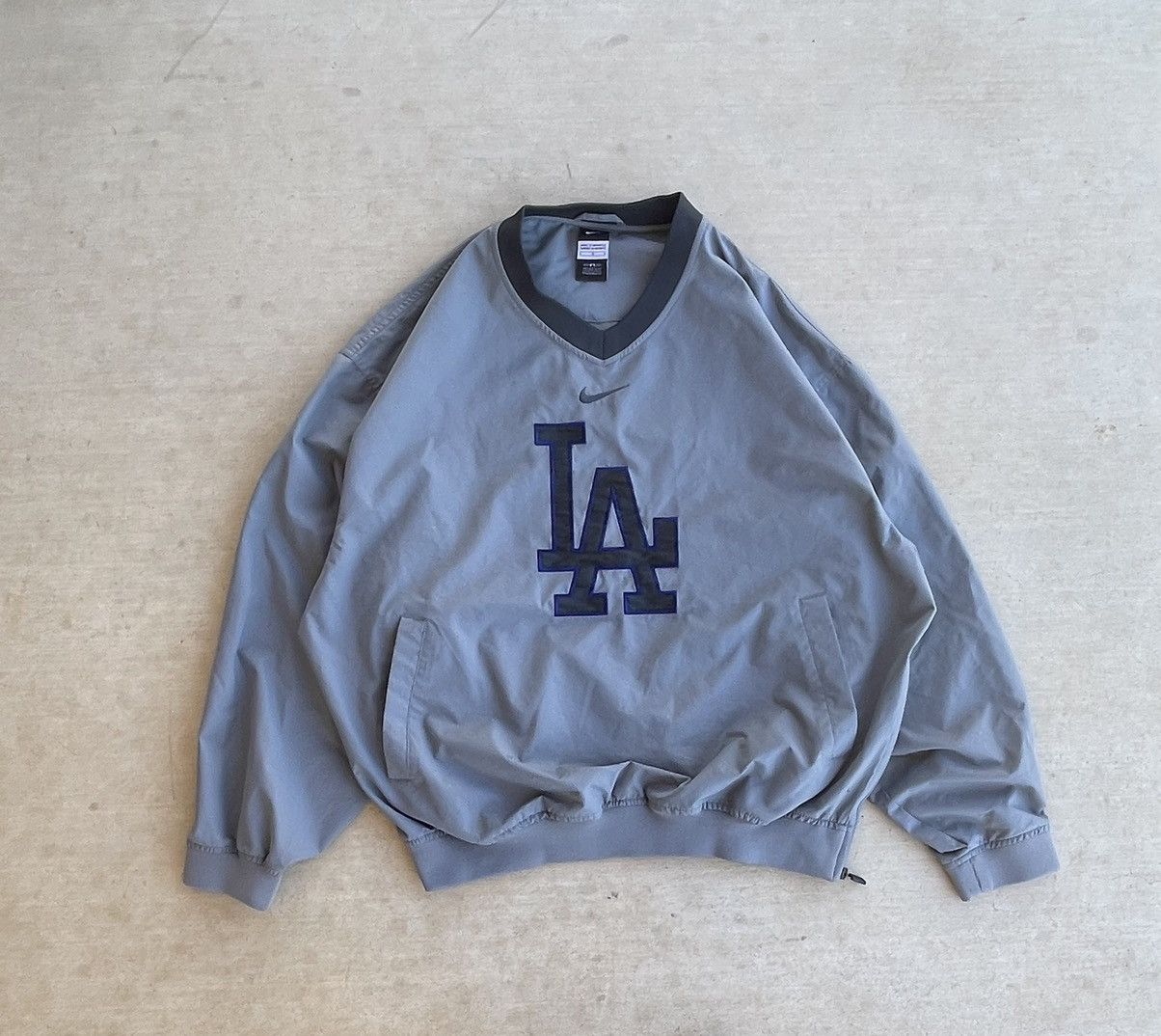 RARE Nike Los Angeles Dodgers Black Pullover Windbreaker Jacket