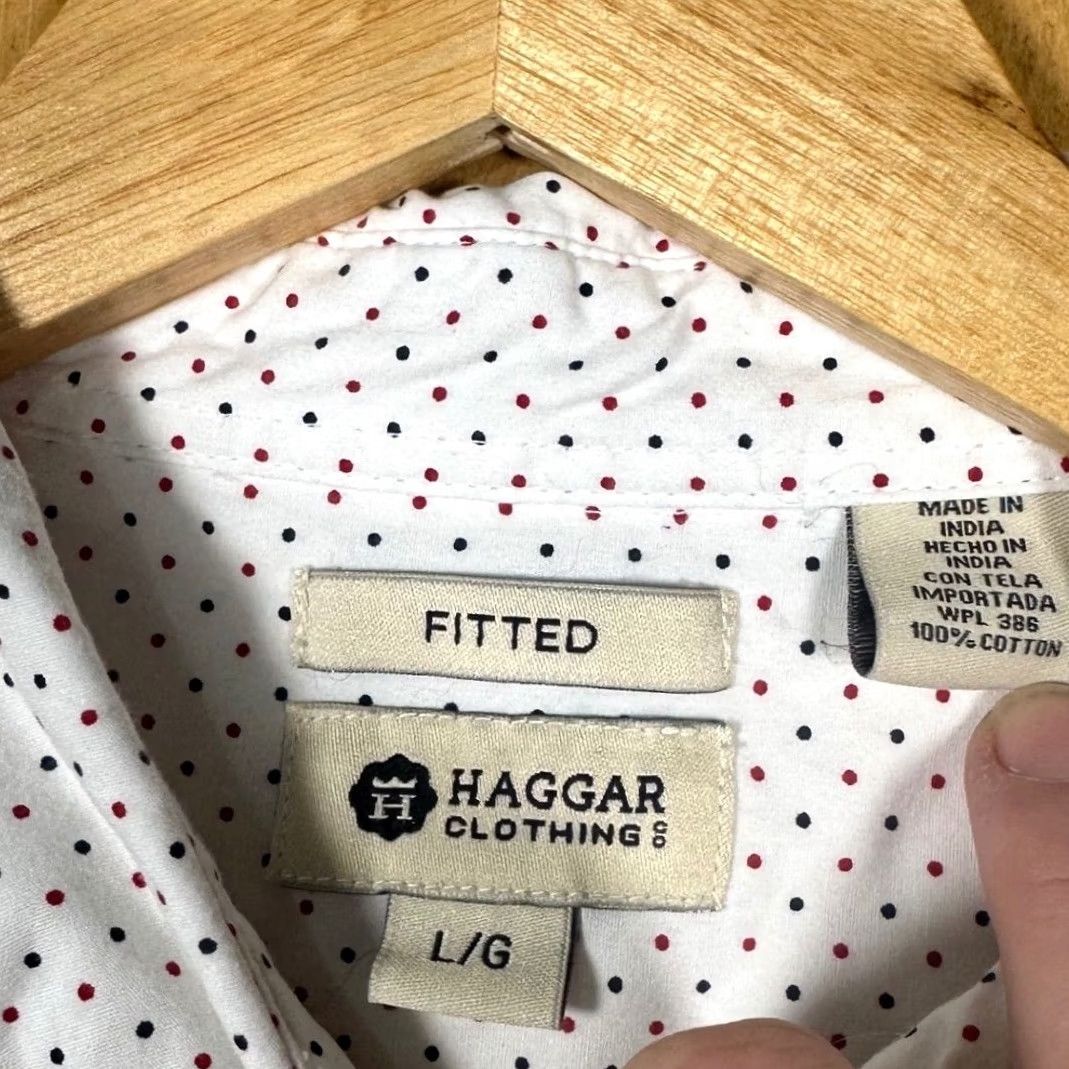 Haggar Haggar Clothing Co Mens Large Fitted Short Sleeve Button-Down Shirt Size US L / EU 52-54 / 3 - 6 Thumbnail