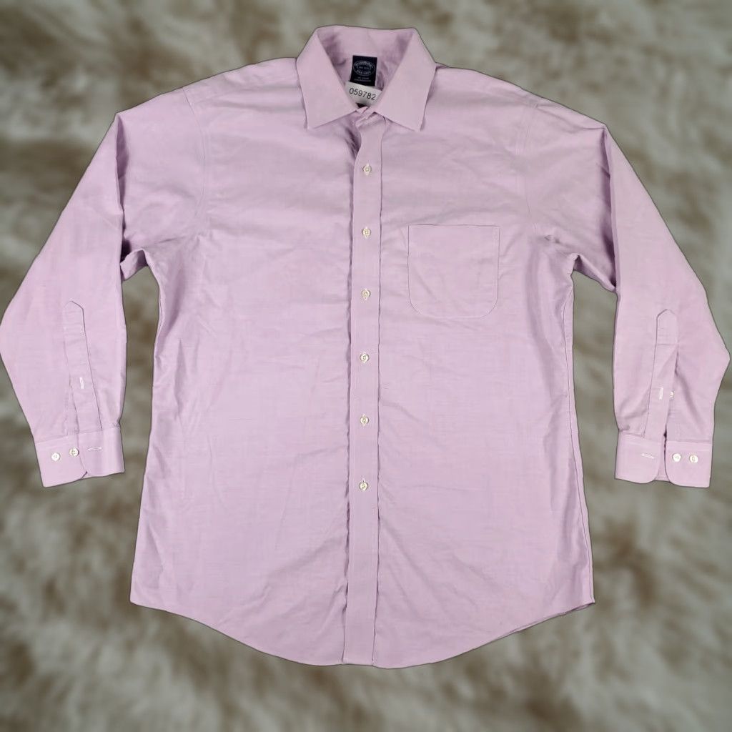 Brooks Brothers VINTAGE Brooks Brothers Shirt Mens 16.5 Purple Dress Button-Up Long Sleeve Non-Iron, 100% Cotton, Regular Fit, Business Casual, 16.5, Purple, Mens Size 42R - 1 Thumbnail