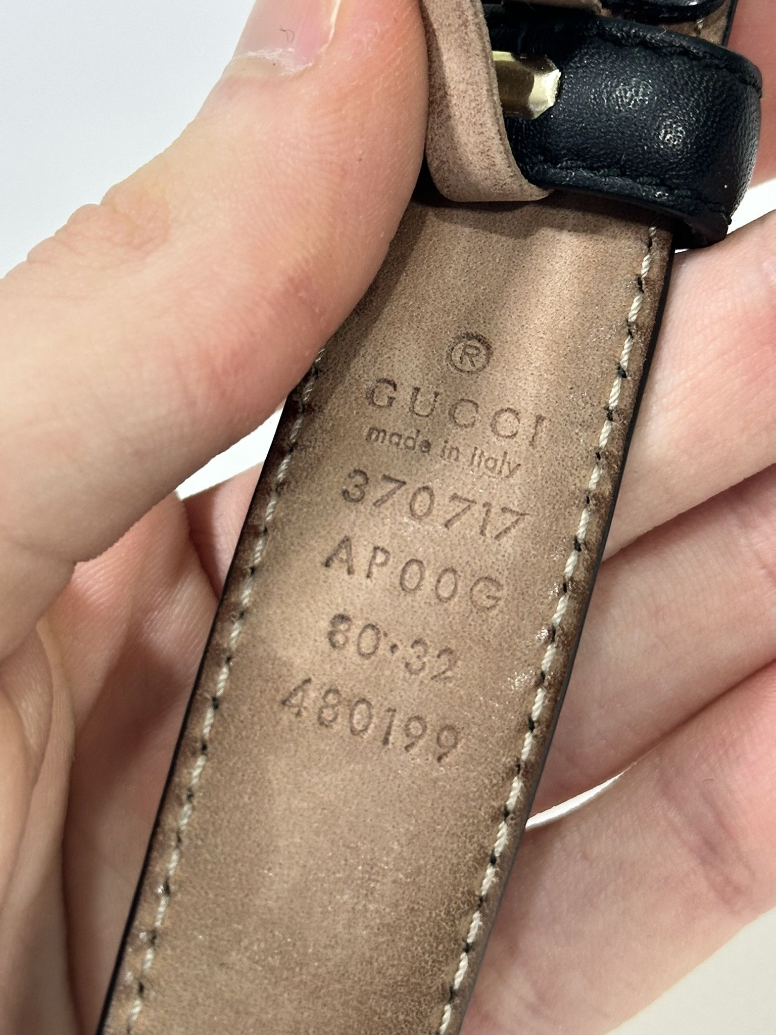 Gucci Gucci Thin Belt Black Leather Interlocking G Buckle Size ONE SIZE - 13 Thumbnail