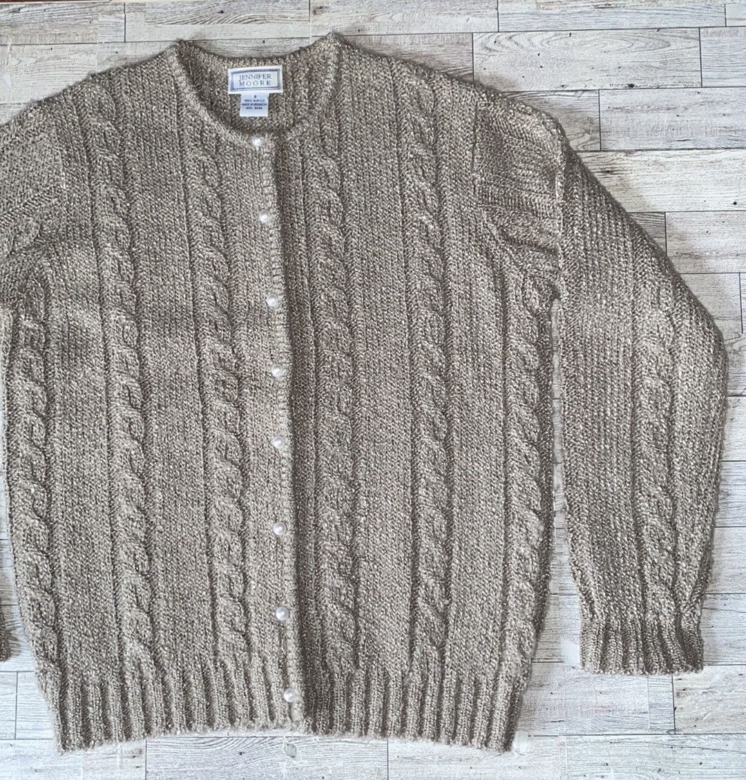 Vintage Jennifer Moore, Vintage, Champagne, Cable Knit Sweater Size S / US 4 / IT 40 - 5 Thumbnail