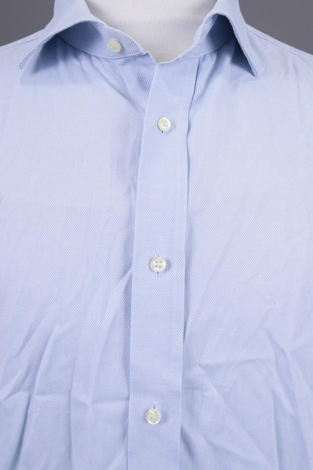 Designer Boggi Milano Blue Luxury Button Down Shirt Size 45 / 18 Size US M / EU 48-50 / 2 - 5 Thumbnail