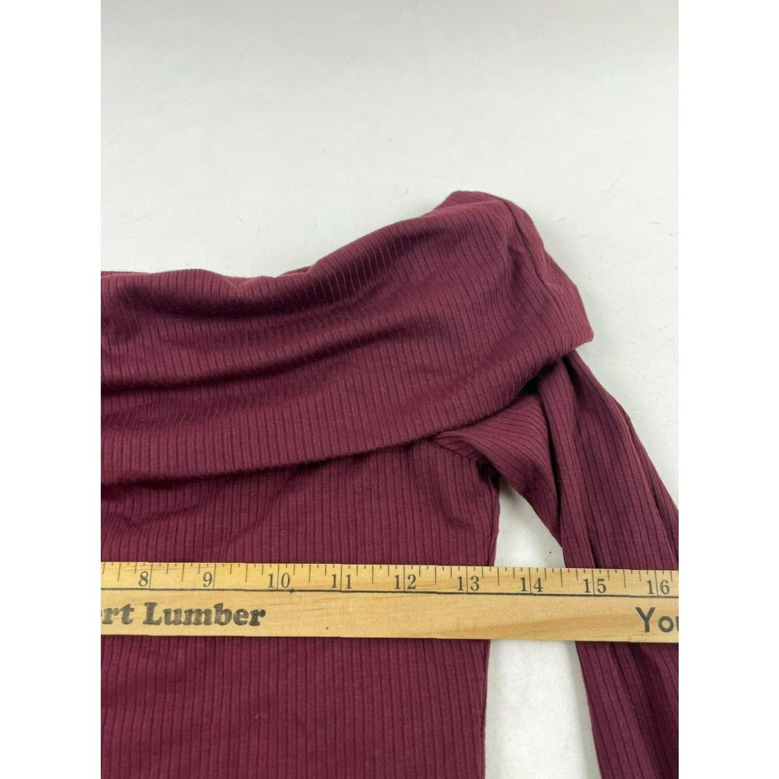 Vintage AFRM Bodysuit Women’s Size S Burgundy Off Shoulder Ribbed Thong Long Sleeve NWT One Piece Size S / US 4 / IT 40 - 3 Thumbnail