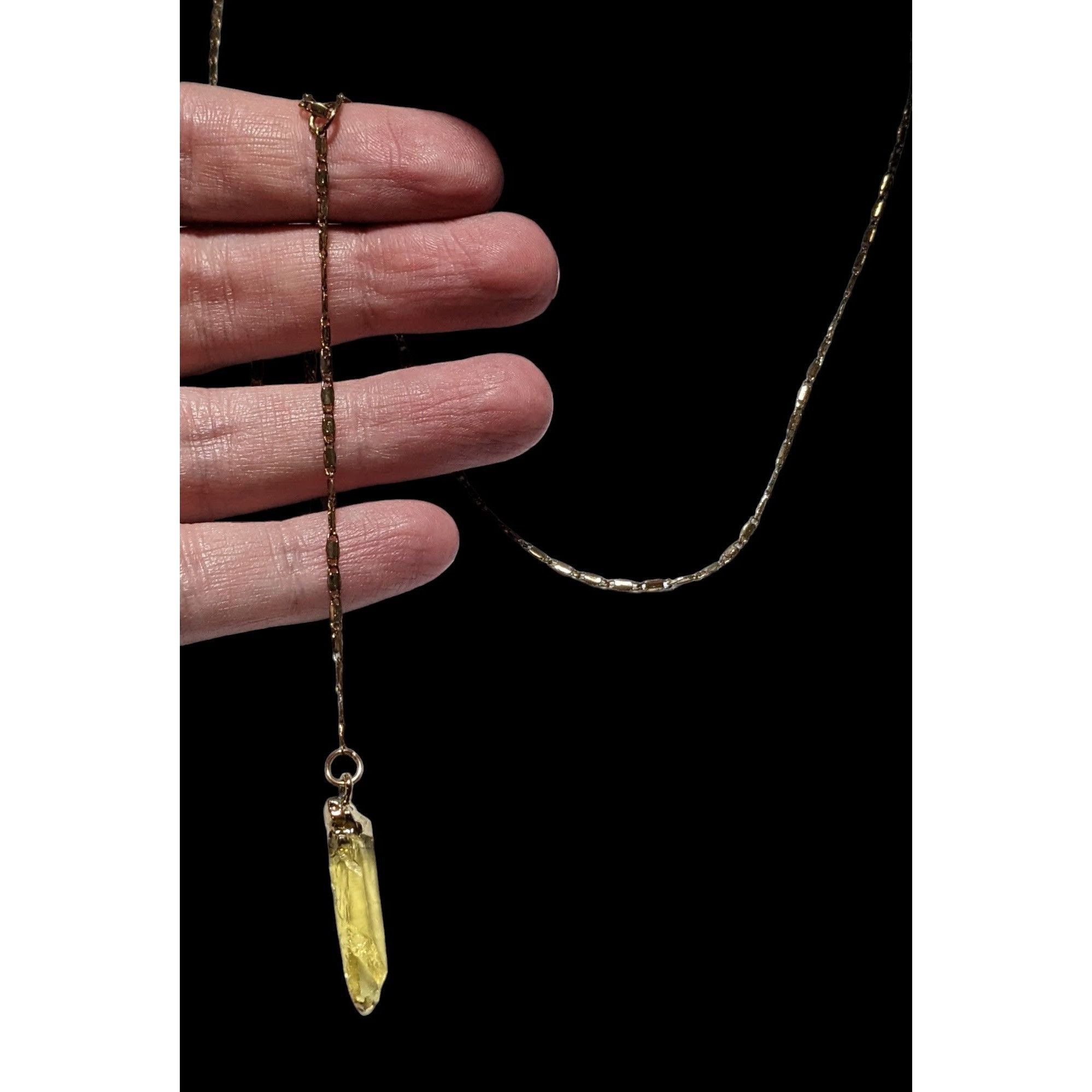 Other Yellow Crystal Pendant Gold Lariat Necklace Size ONE SIZE - 2 Thumbnail