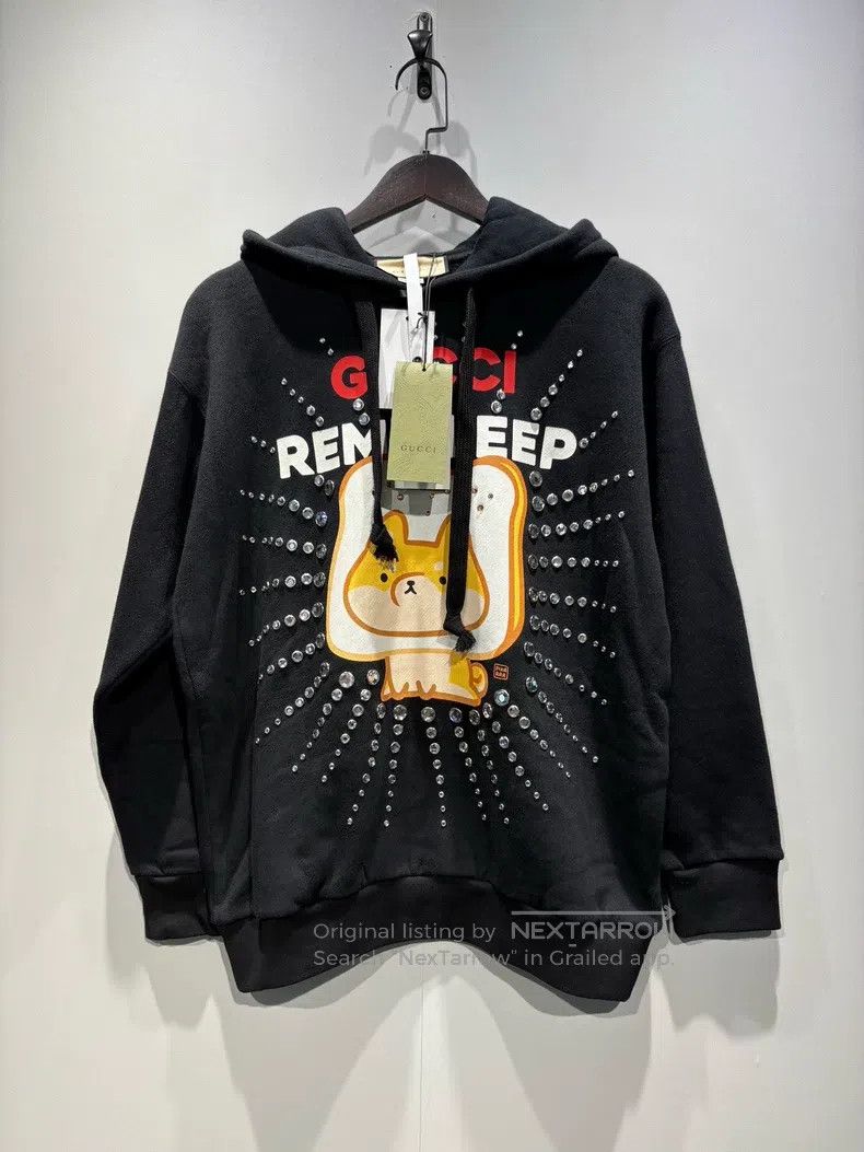 Gucci Rhinestone toast dog hoodie