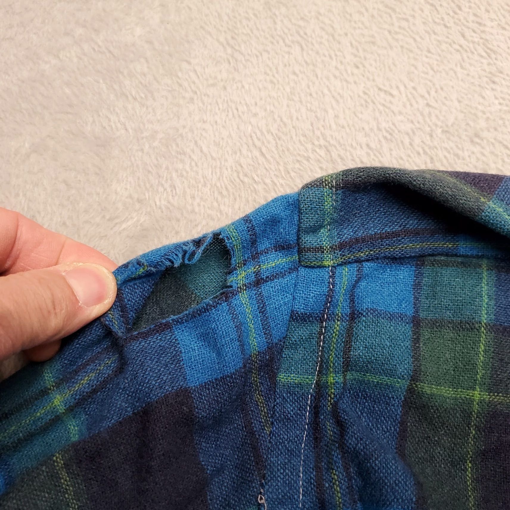 Vintage VINTAGE The Broadway Shirt Mens M Blue Plaid Wool Flannel Shirt Size US M / EU 48-50 / 2 - 7 Thumbnail