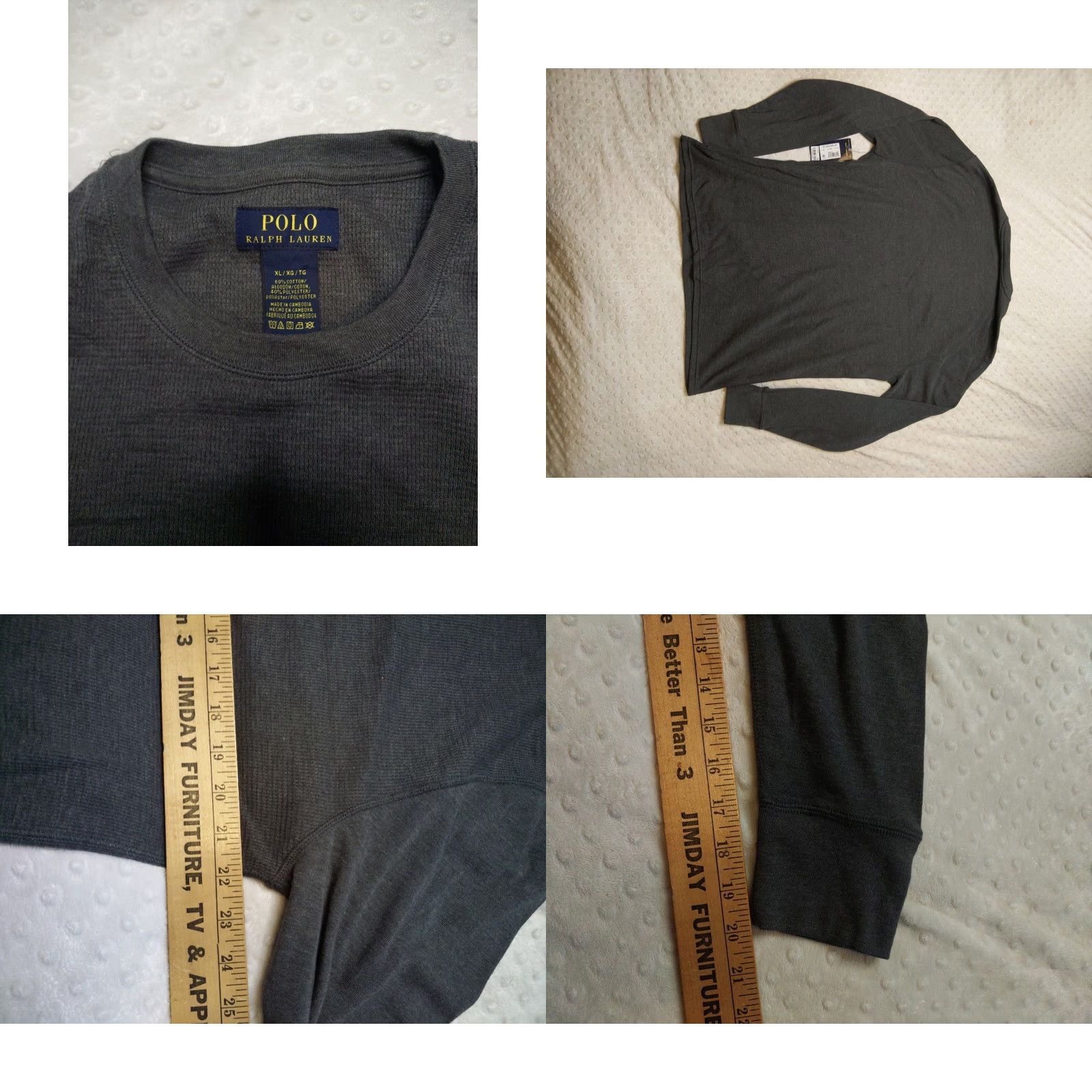 Polo Ralph Lauren Polo Ralph Lauren Dark Gray Knit Thermal Crew Neck Long Sleeve Top Mens 2XL NEW Size US XXL / EU 58 / 5 - 8 Thumbnail