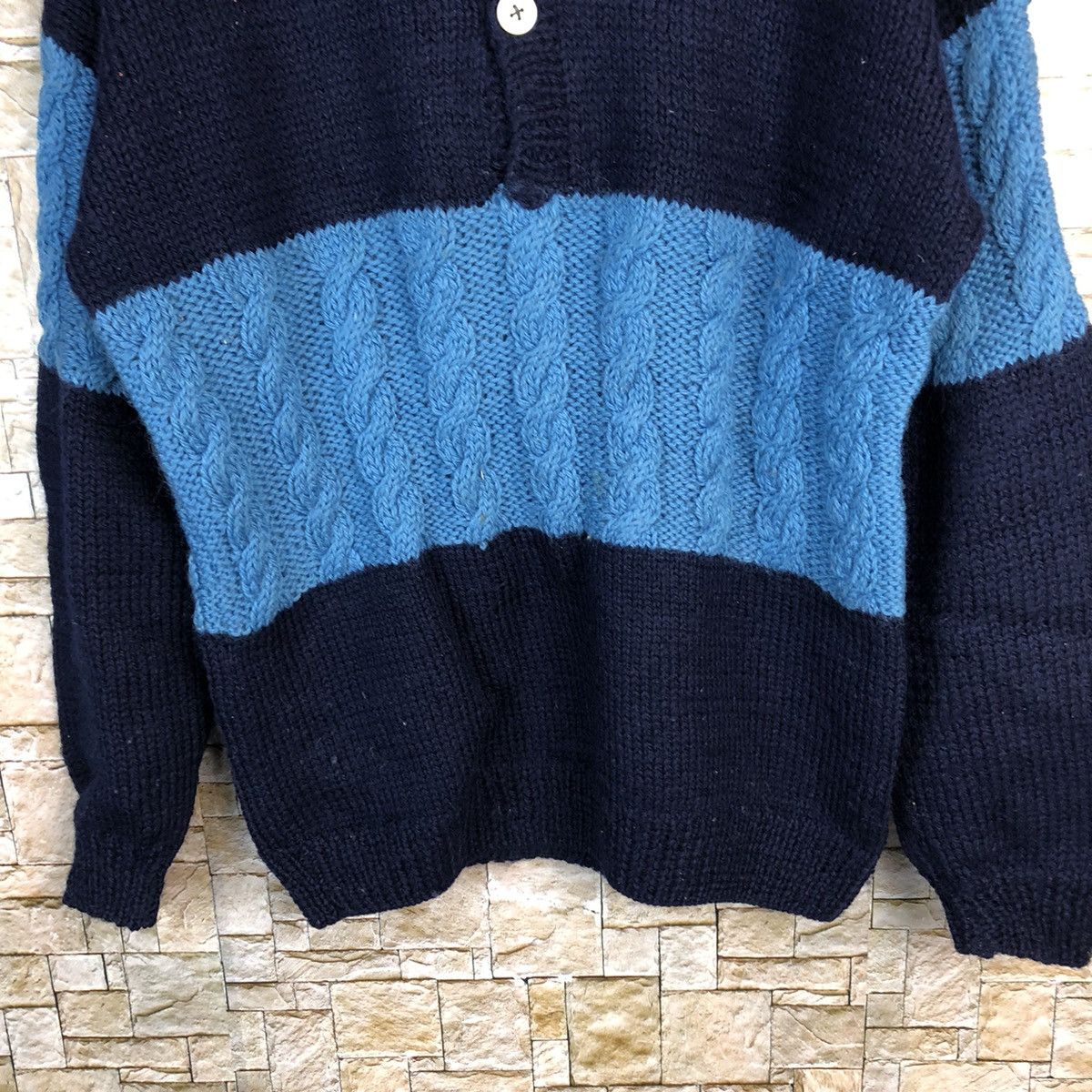 Homespun Knitwear × Japanese Brand Jomo Blue Knitwear #A392 Size US M / EU 48-50 / 2 - 3 Thumbnail