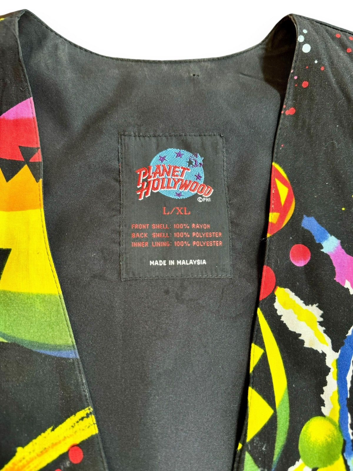 Planet Hollywood × Vintage 1996 Planet Hollywood Vintage 90’s Neon Abstract Vest Size US L / EU 52-54 / 3 - 5 Thumbnail