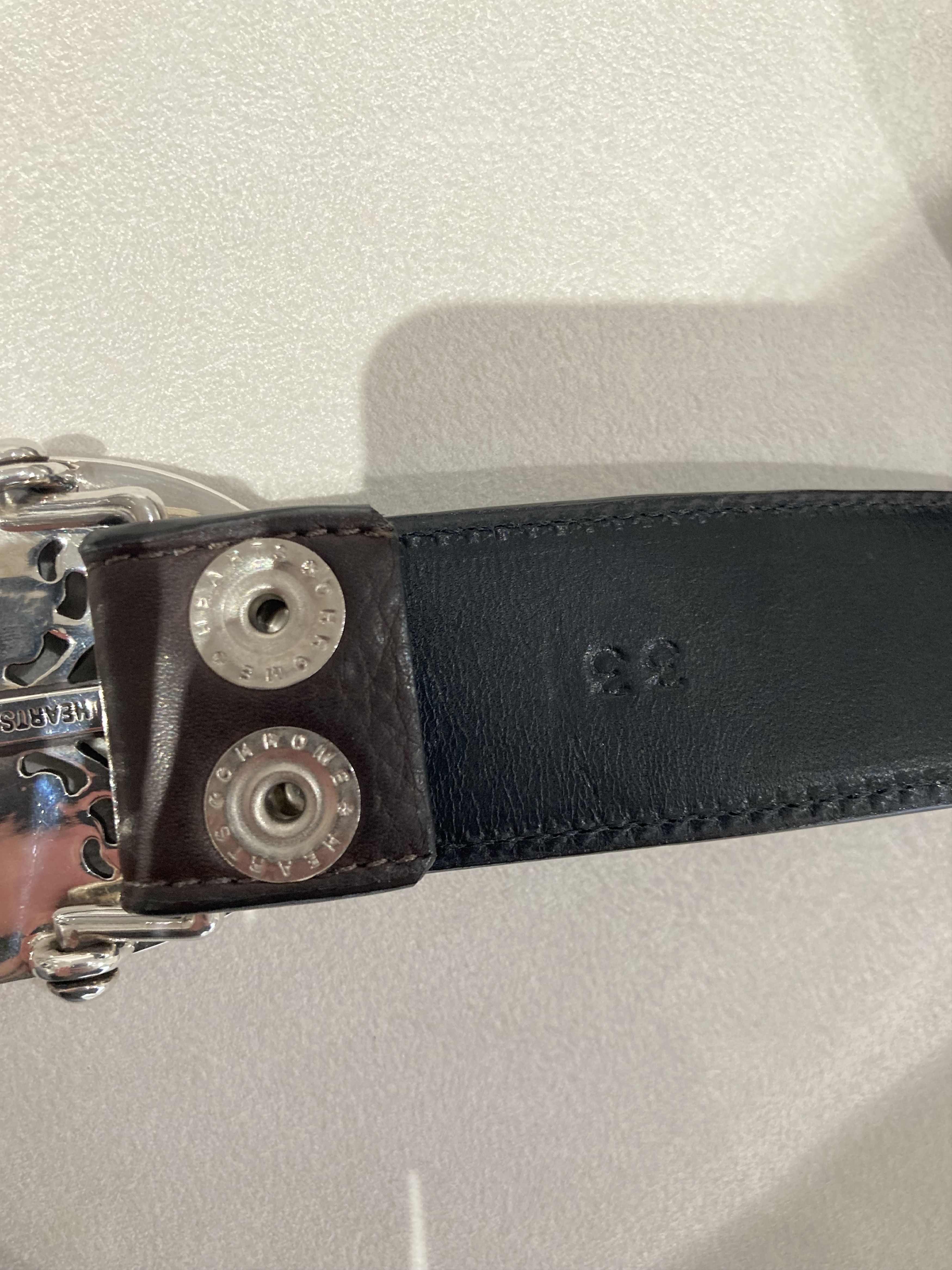 Chrome Hearts Chrome Hearts Silver Oval Keeper Cross Vine Brown Belt Size ONE SIZE - 6 Thumbnail