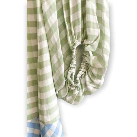 Staud STAUD Olivier Gingham Mini Dress Green Blue Size 2 NWT Size XS / US 0-2 / IT 36-38 - 10 Thumbnail