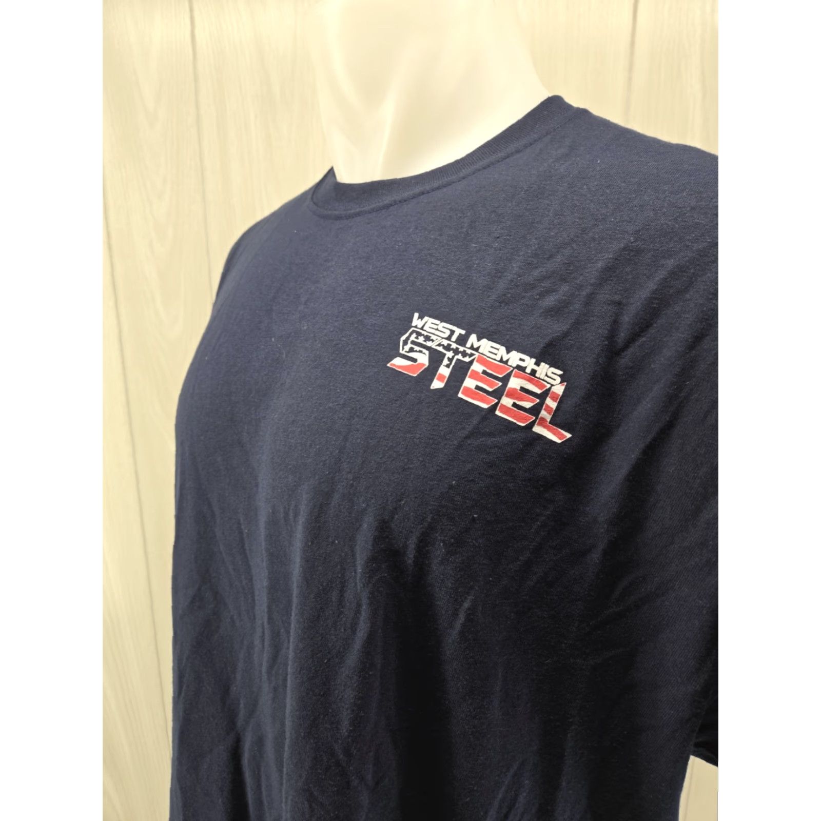 Gildan VINTAGE West Memphis Steel T Shirt XL Blue Gildan Men Short Sleeve Crew Neck Cotton Polyester T-Shirt Size US XL / EU 56 / 4 - 6 Thumbnail