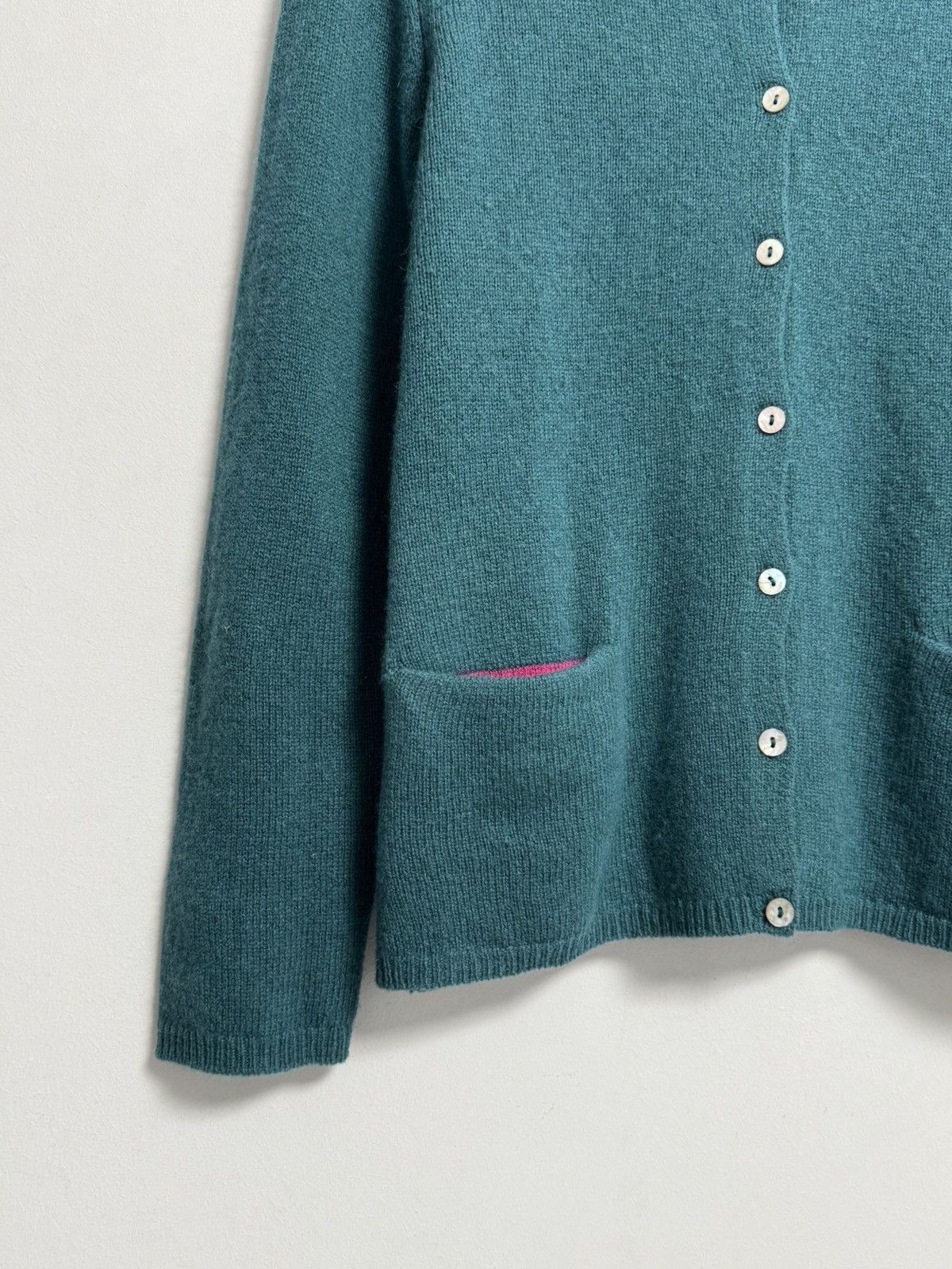 Gudrun Sjoden Gudrun Sjoden Cardigan Knit Sweater Wool Green Pink Pocket M Size M / US 6-8 / IT 42-44 - 4 Thumbnail