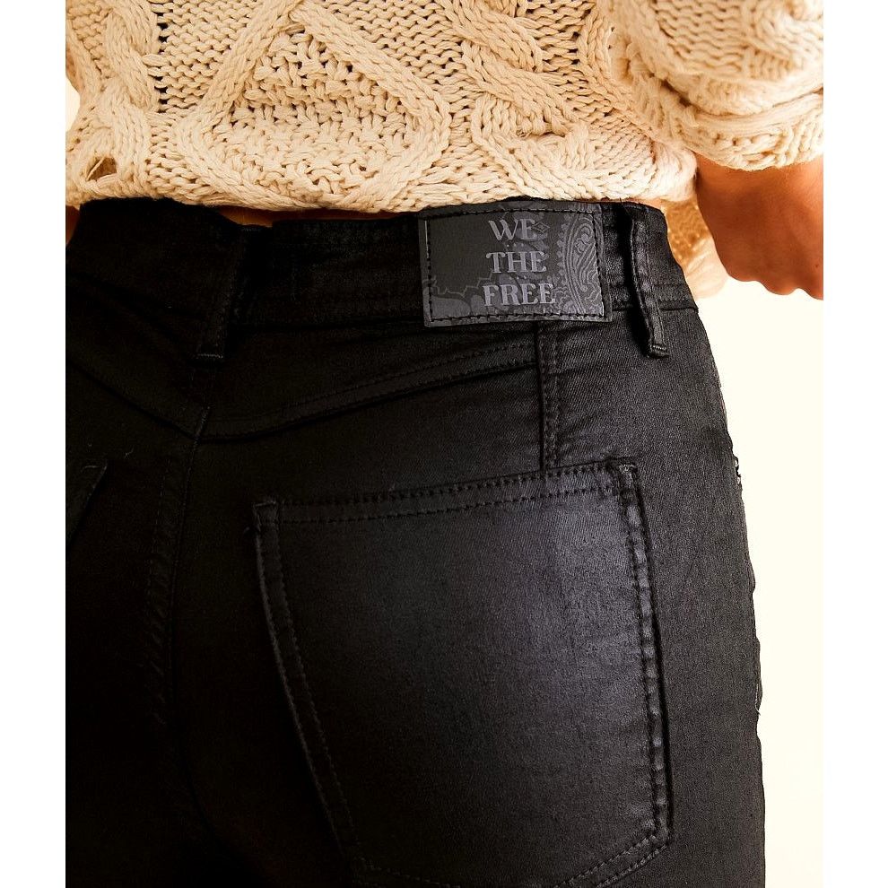 Free People Free People Xena High Rise Straight Coated Jeans Black 25 Size 25" / US 0 / IT 36 - 7 Thumbnail