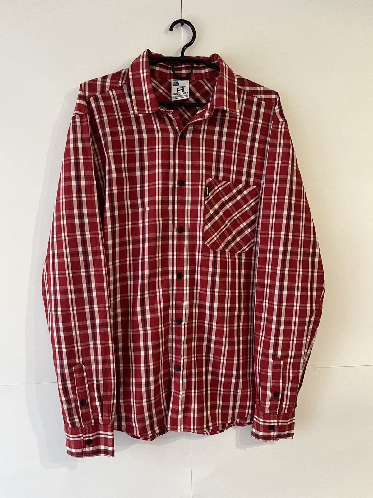 Salomon Salomon Plaid Gorpcore Outdoor Cotton Button Up Shirt Size US L / EU 52-54 / 3 - 1 Thumbnail