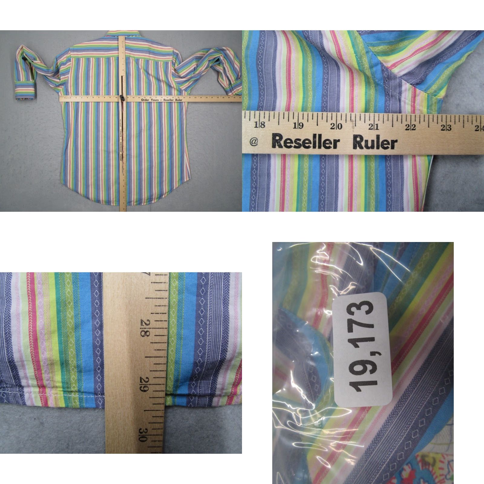 Robert Graham Robert Graham Shirt Mens Medium Blue Striped Button Up Dress Shirt Colorful Work Flip Cuff Size US M / EU 48-50 / 2 - 8 Thumbnail