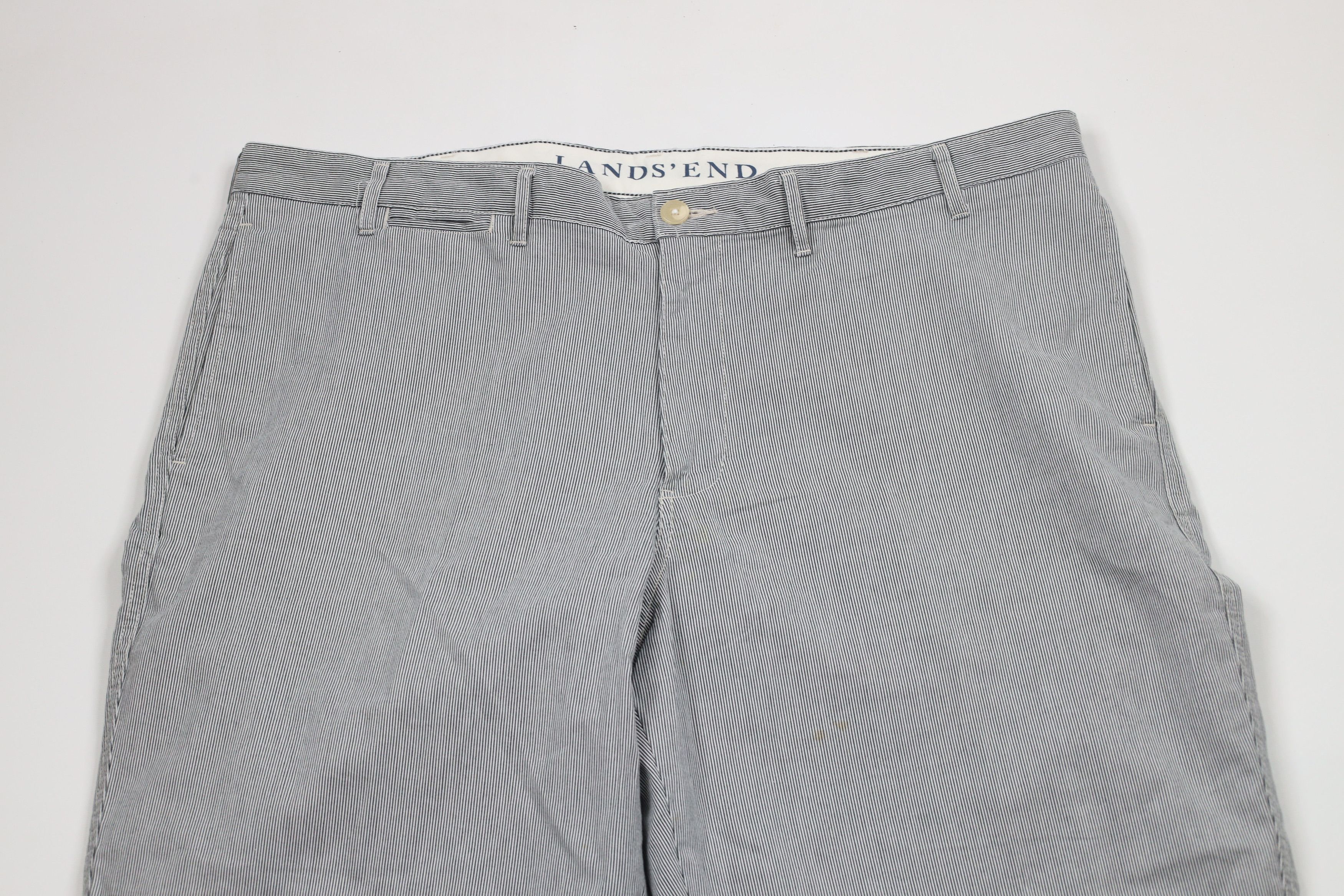 Lands' End × Vintage Vintage 90s Land End Pinstriped Seersucker Wide Leg Pants Size US 42 / EU 58 - 2 Thumbnail
