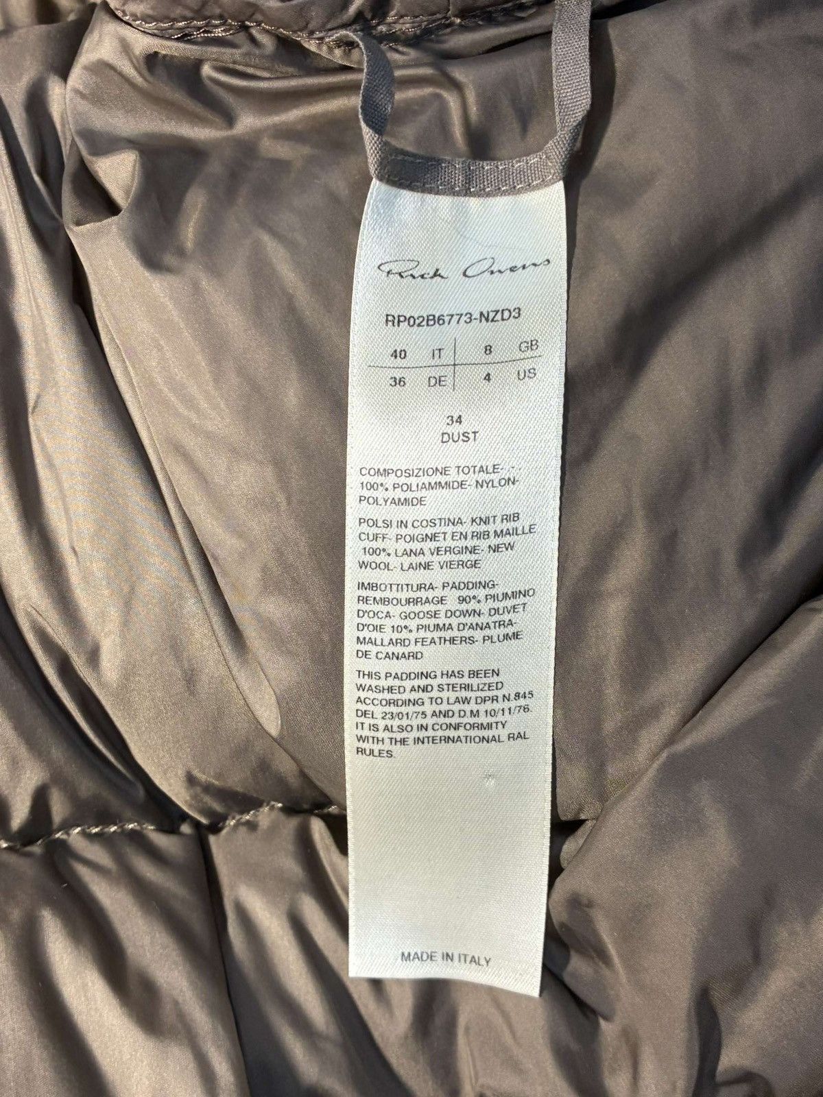 Rick Owens Rick Owens F/W22 Sisyphus Puffer Jacket Size US XXS / EU 40 - 6 Thumbnail