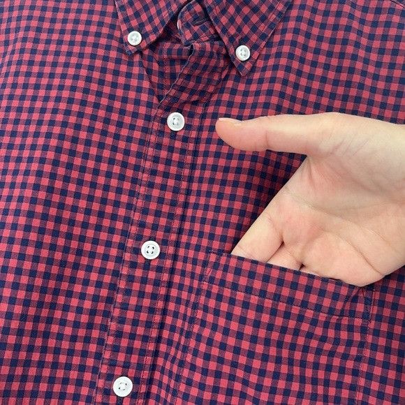 J.Crew J. Crew Factory Slim Flex Washed Red Gingham Long Sleeve S Size US S / EU 44-46 / 1 - 4 Thumbnail