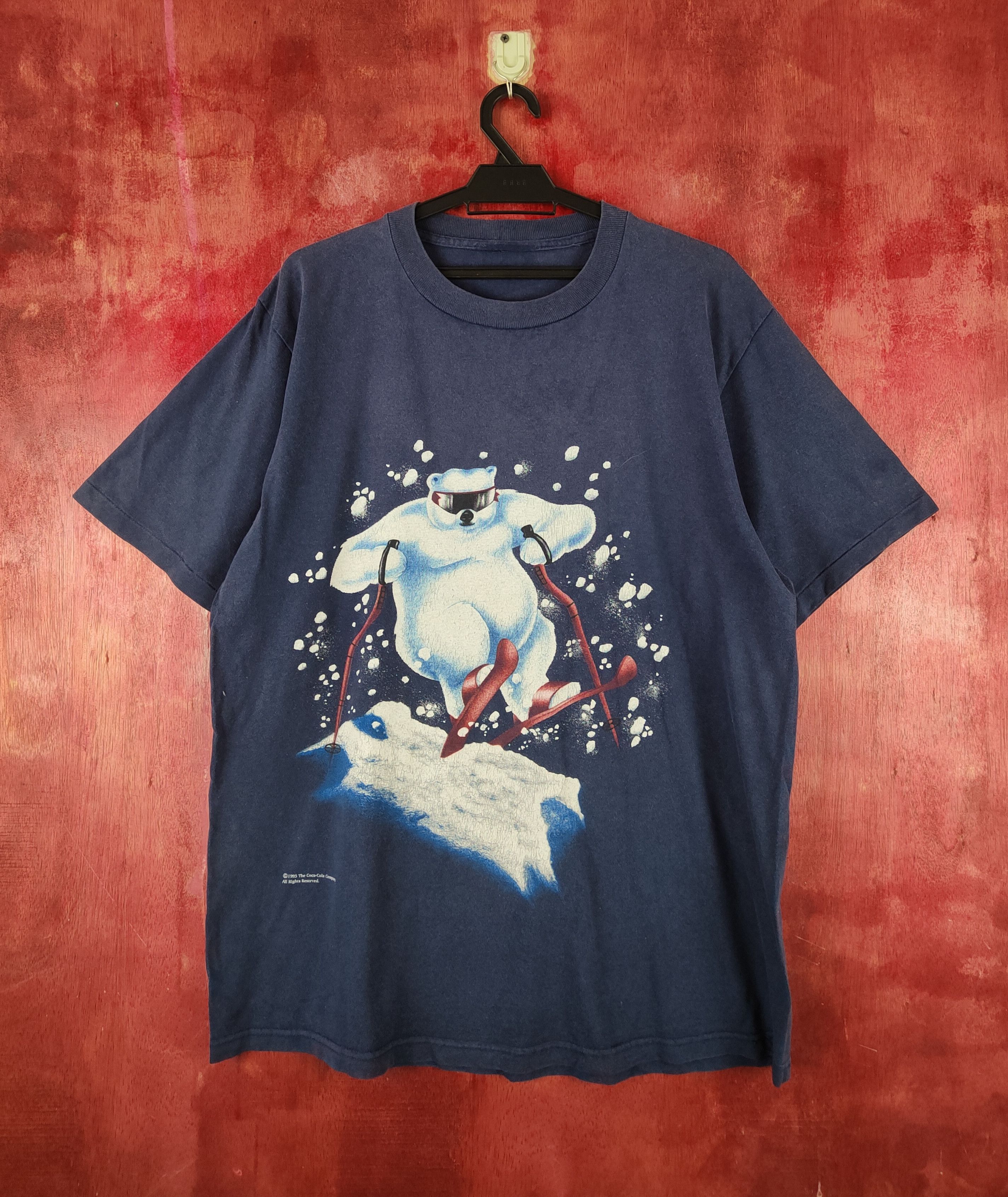 Coca Cola 1995 Coco Cola Dark Blue Short Sleeve T-shirts #S2307 Size US L / EU 52-54 / 3 - 1 Thumbnail