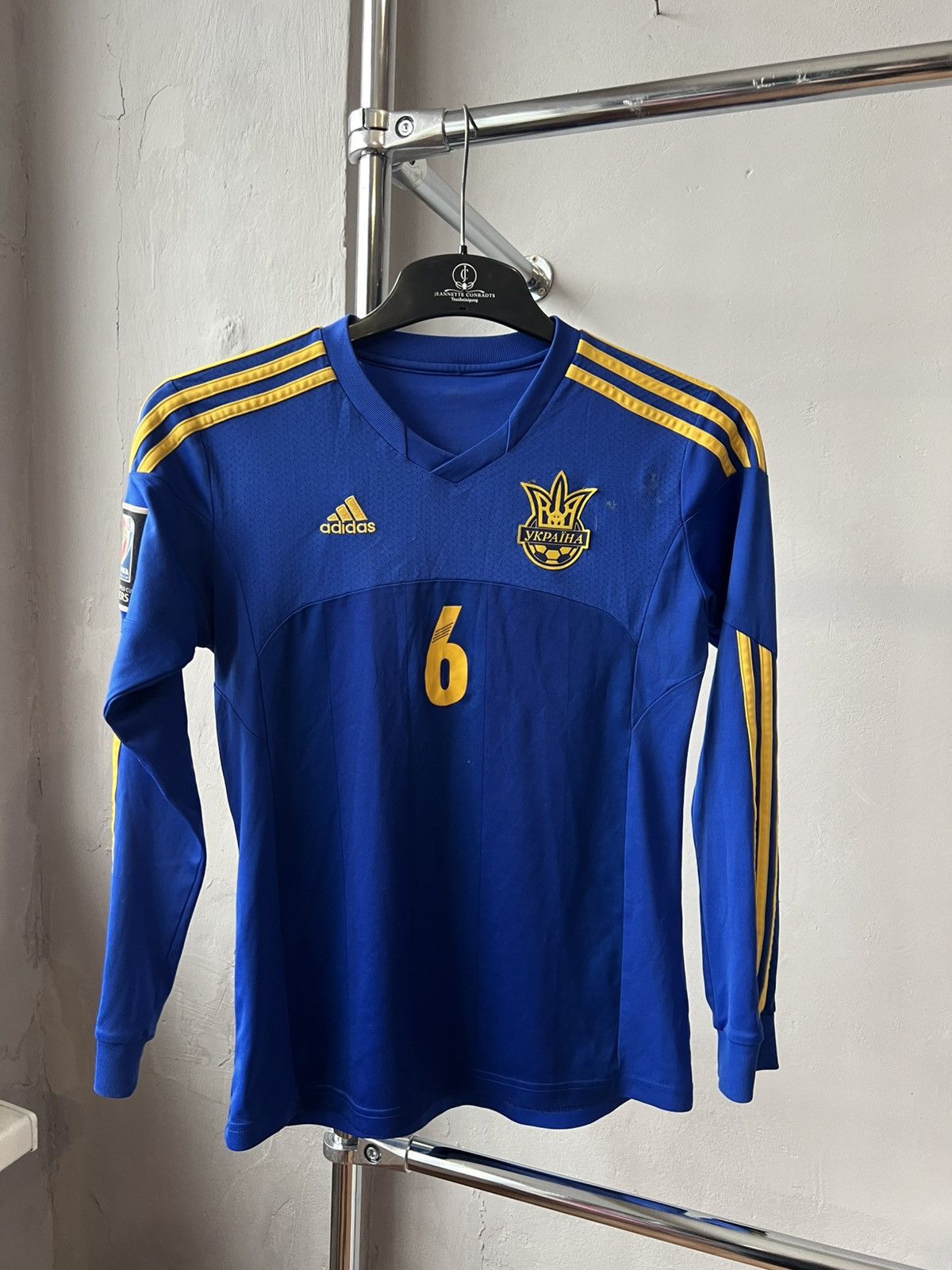 Adidas 2013/14 UKRAINE #6 PEKUR WOMEN WORLD CUP MATCH WORN JERSEY Size M / US 6-8 / IT 42-44 - 3 Thumbnail