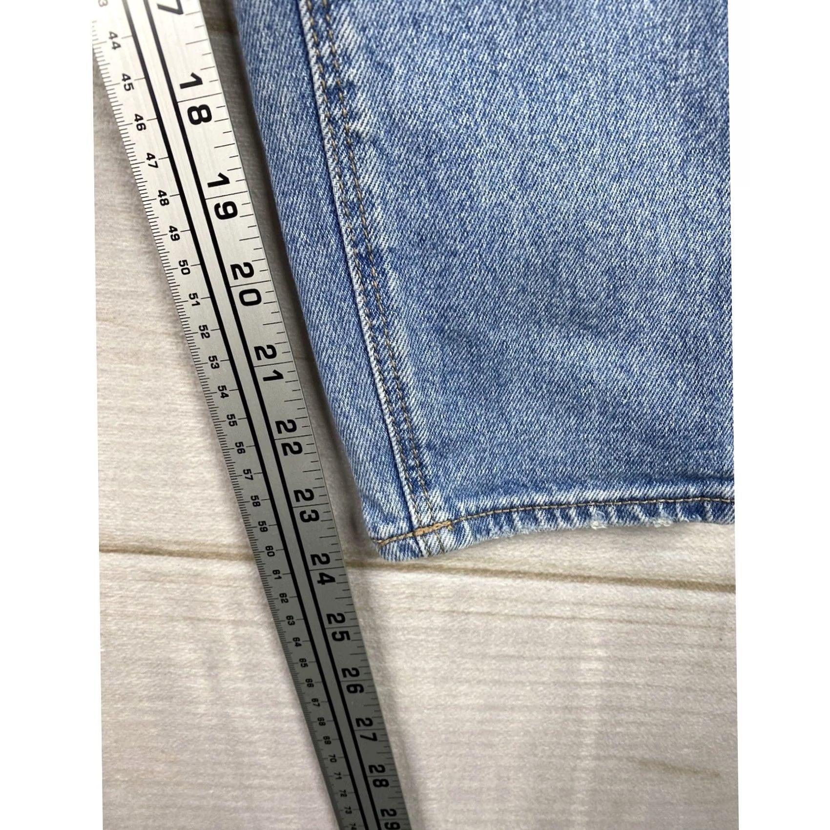 American Eagle Outfitters VINTAGE American Eagle Womens Mom Jeans 0 Short Destroyed Denim High Rise Stretch Size 25" / US 0 / IT 36 - 6 Thumbnail