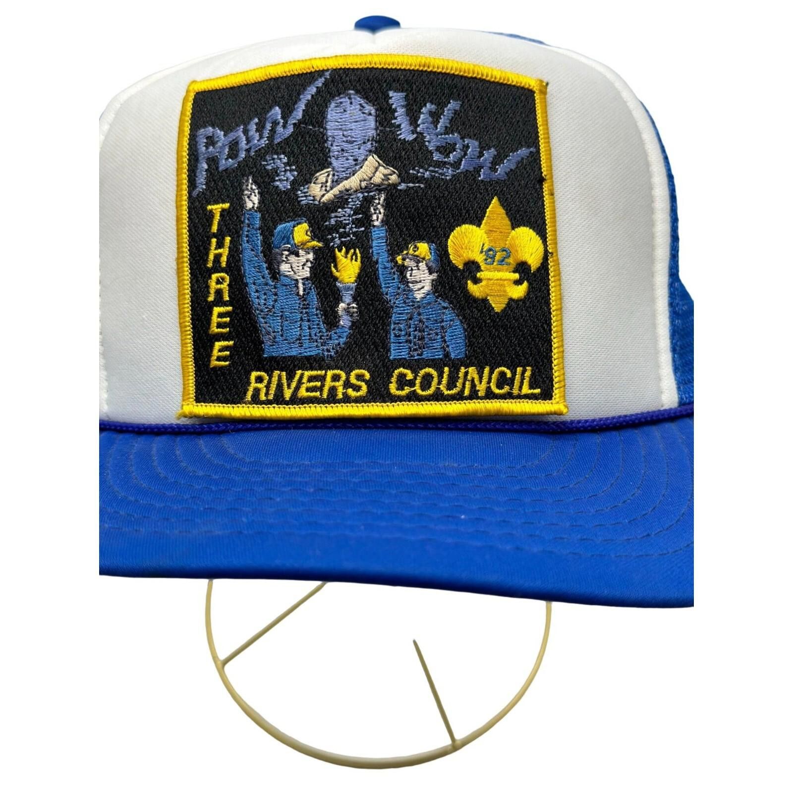 Unknown London Blue Trucker Hat Embroidered Pow Wow Three Rivers Council Size ONE SIZE - 2 Thumbnail