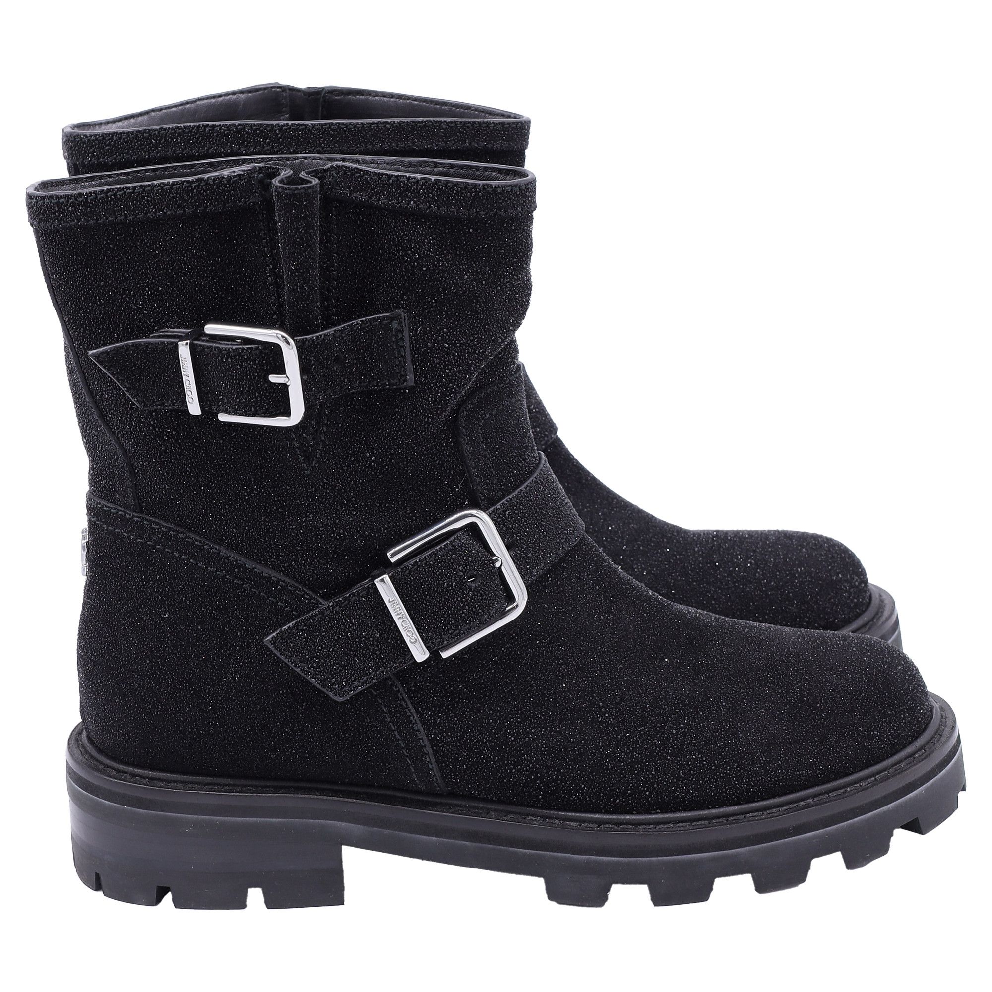 Jimmy Choo Jimmy Choo Youth II Glitter-Effect Ankle Boots in Black Glit Size US 6 / EU 39 - 1 Thumbnail