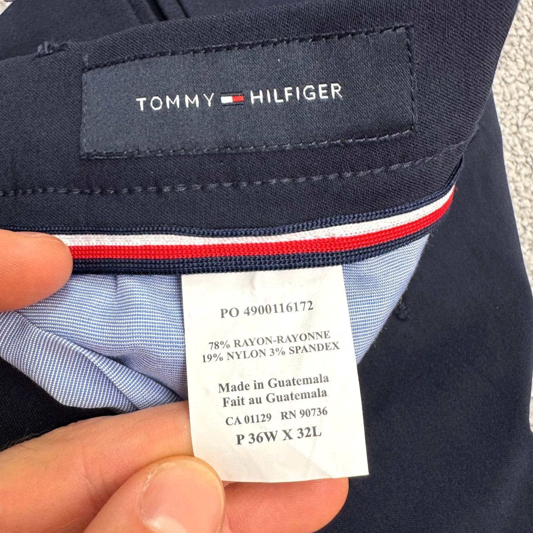 Tommy Hilfiger Tommy Hilfiger TH Flex Modern Fit Performance Chino Pants Mens 34 Navy Blue Slim Straight Mens Size US 34 / EU 50 - 7 Thumbnail
