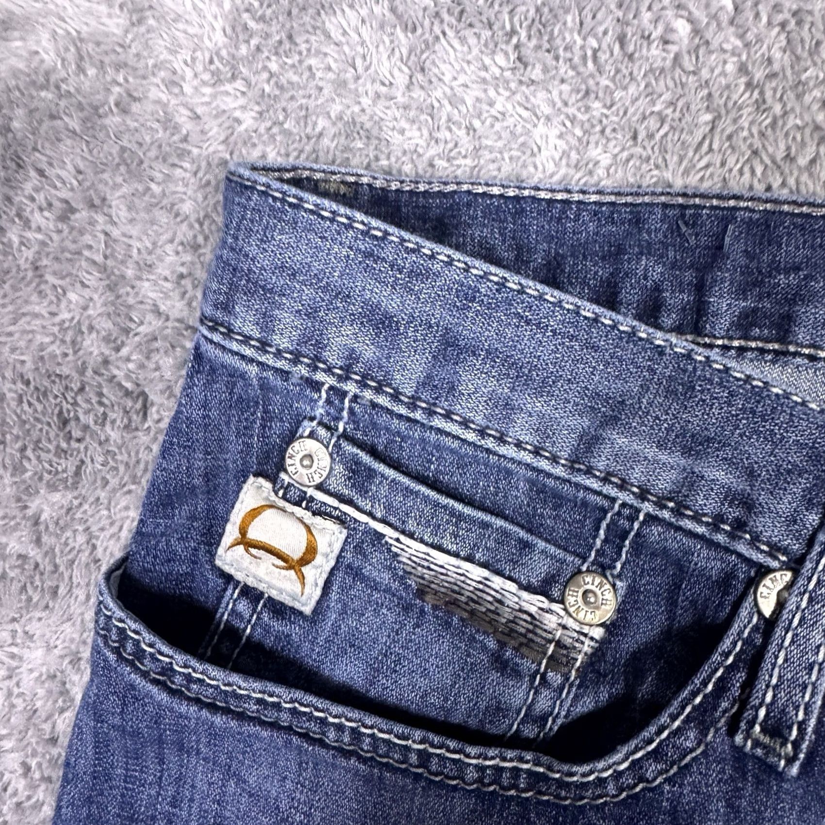 Denime Cinch Grant Mens Jeans 42x34 Relaxed Bootcut Blue Denim Western Jeans Size US 42 / EU 58 - 4 Thumbnail