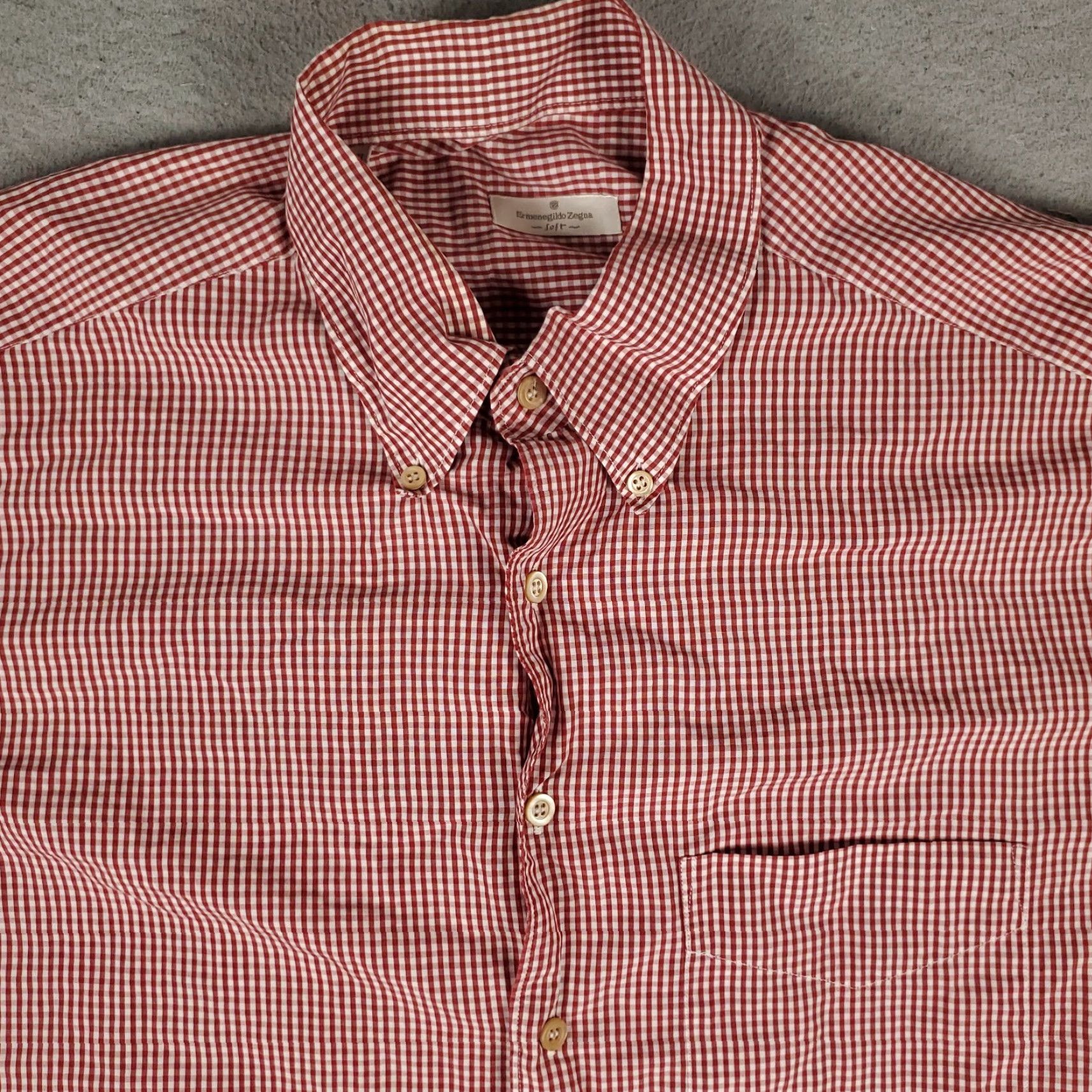 Ermenegildo Zegna VINTAGE Ermenegildo Zegna Sport Shirt Mens 2XL Casual Check Cotton Long Sleeve Red Size US XXL / EU 58 / 5 - 2 Thumbnail