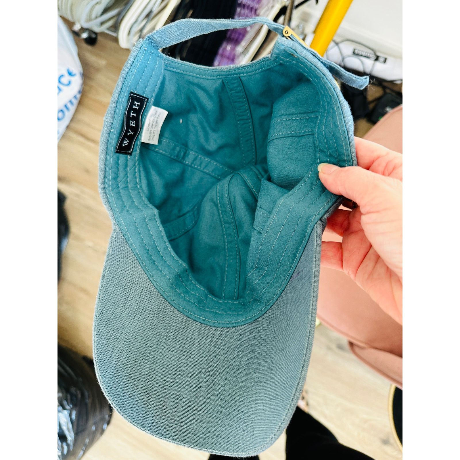Other Wyeth Spencer Blue Green Linen Adjustable Baseball Hat Cap Size ONE SIZE - 5 Thumbnail