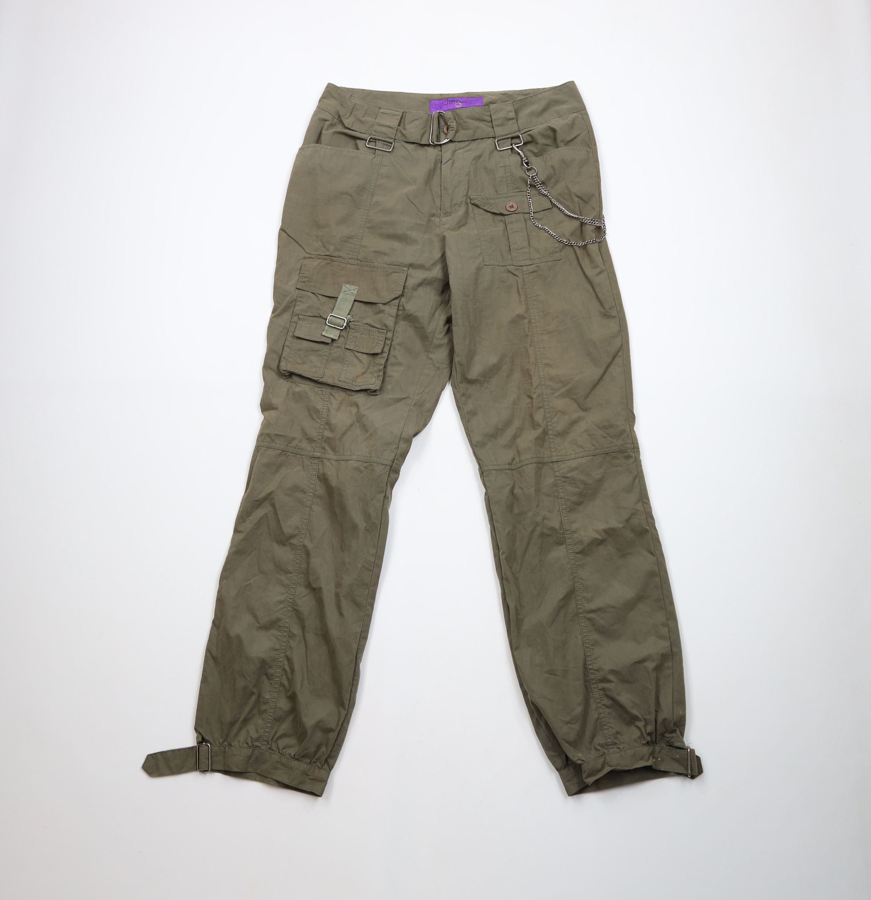 Vintage Vintage 90s Y2K Streetwear Goth Baggy Chain Cargo Pants Size 36" / US 14 / IT 50 - 1 Thumbnail