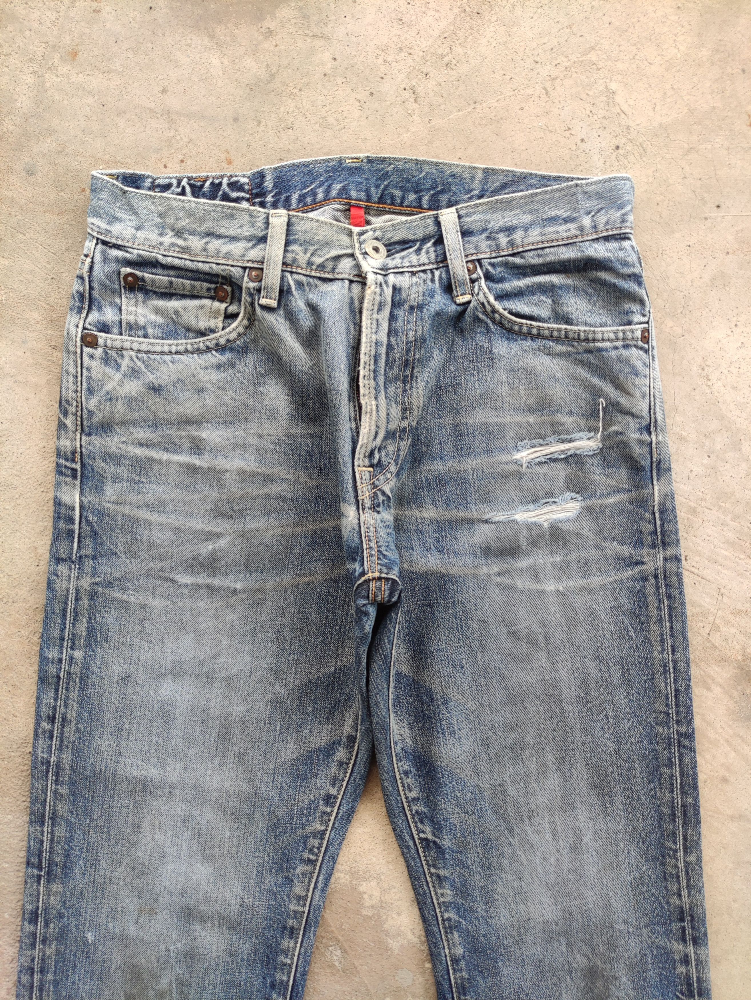 Japanese Brand Vintage Japanese Jean Distressed Faded Denim Size US 31 - 3 Thumbnail