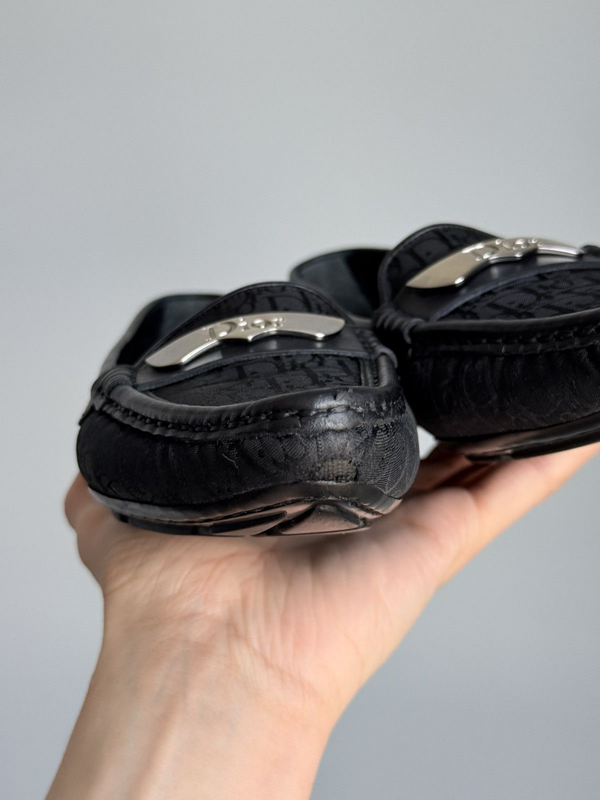 Dior Dior Oblique Monogram Canvas Leather Loafers Moccasins Size US 8 / IT 38 - 9 Thumbnail