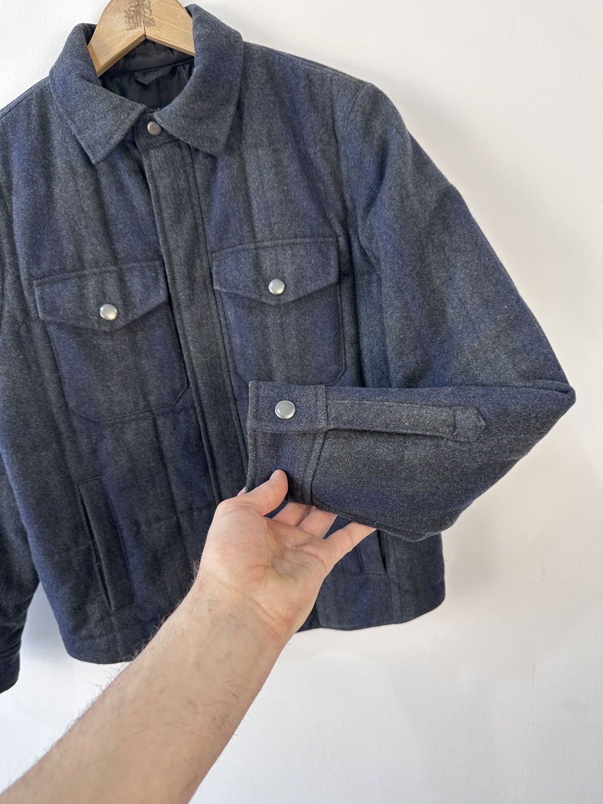 Gap GAP Men’s Wool Blend Quilted Shirt Jacket Gray Size XS Size US XS / EU 42 / 0 - 5 Thumbnail