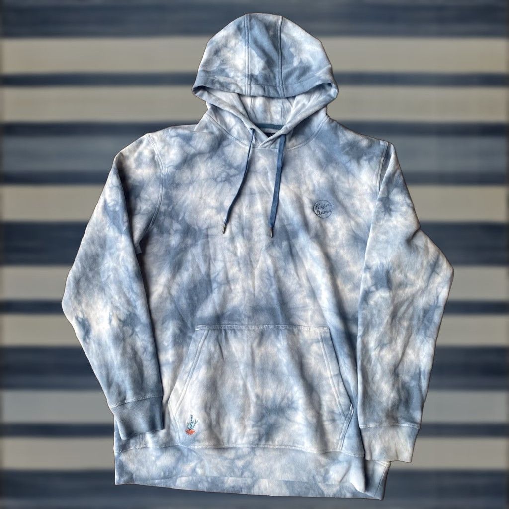 Vintage Baja Llama Helsinki Hoodie Sweatshirt Large Blue Tie Dye Men’s Knitted Pullover Hooded Pockets Logo Embroidered Size US L / EU 52-54 / 3 - 1 Thumbnail