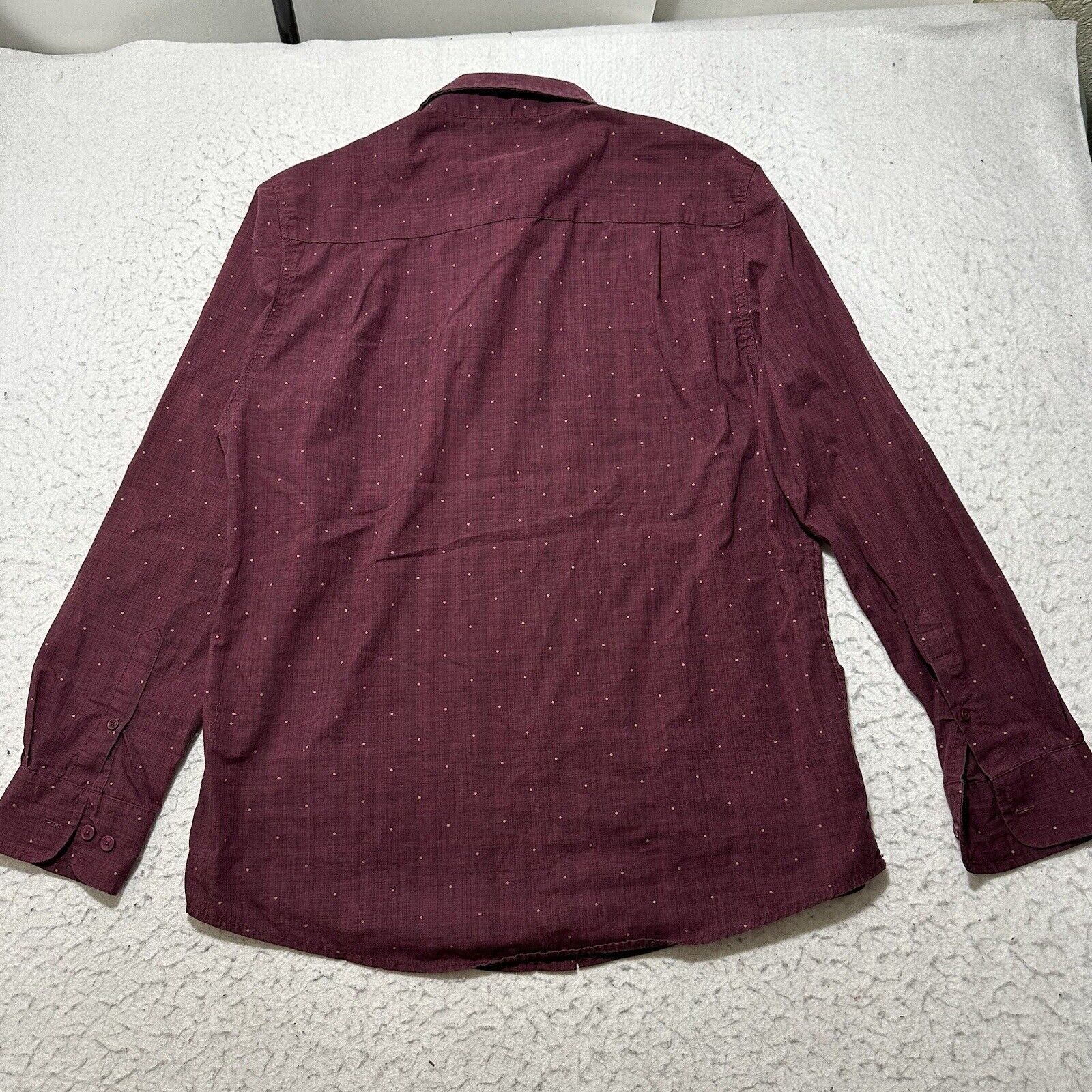 Haggar Haggar Medium Button Down Dress Shirt Burgundy Polka Dot Size US M / EU 48-50 / 2 - 9 Thumbnail