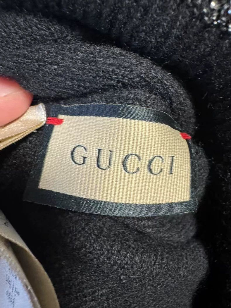 Gucci Gucci Size M GG cashmere gold and silver silk jacquad hat Size ONE SIZE - 2 Thumbnail