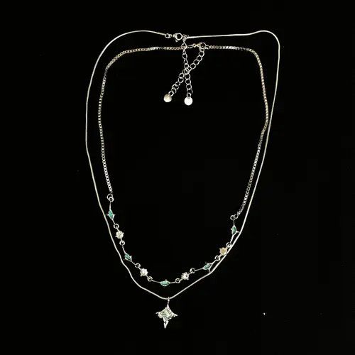 VIBE Electro Chain Crystal Stone Abstract Necklace Size ONE SIZE - 3 Thumbnail