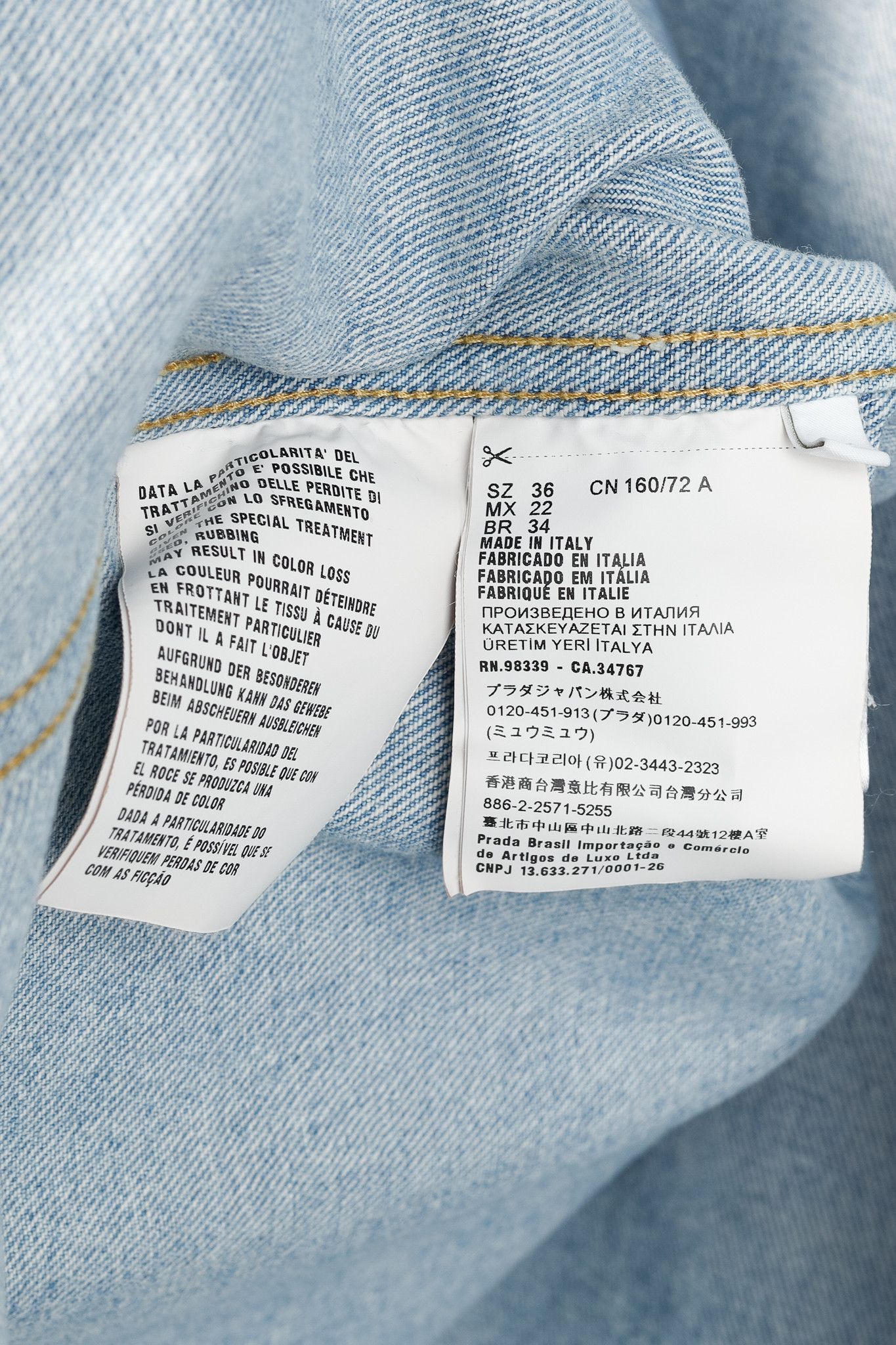Prada Prada Bleu Distressed Oversized Organic Denim Shirt Size XS / US 0-2 / IT 36-38 - 11 Thumbnail