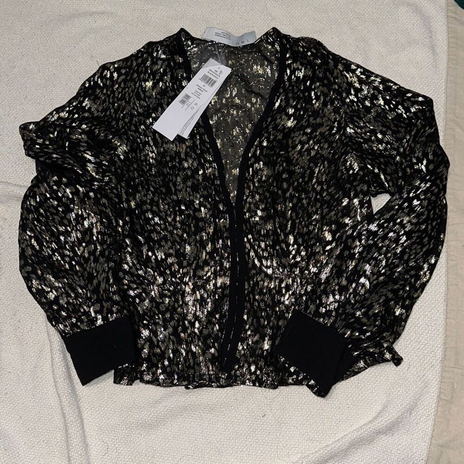 Iro IRO Teruja Metallic V-Neck Blouse | Sz 36, NWT Size S / US 4 / IT 40 - 2 Thumbnail