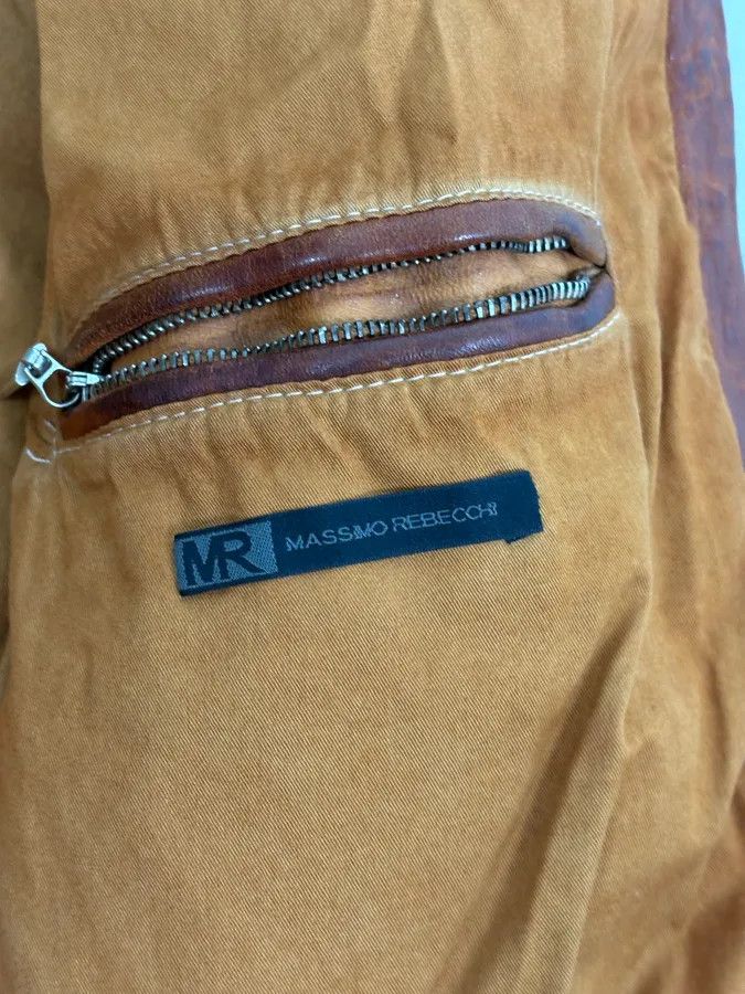 Vintage 2000s Massimo Rebecchi Cognac Biker Leather Jacket Size US M / EU 48-50 / 2 - 9 Thumbnail