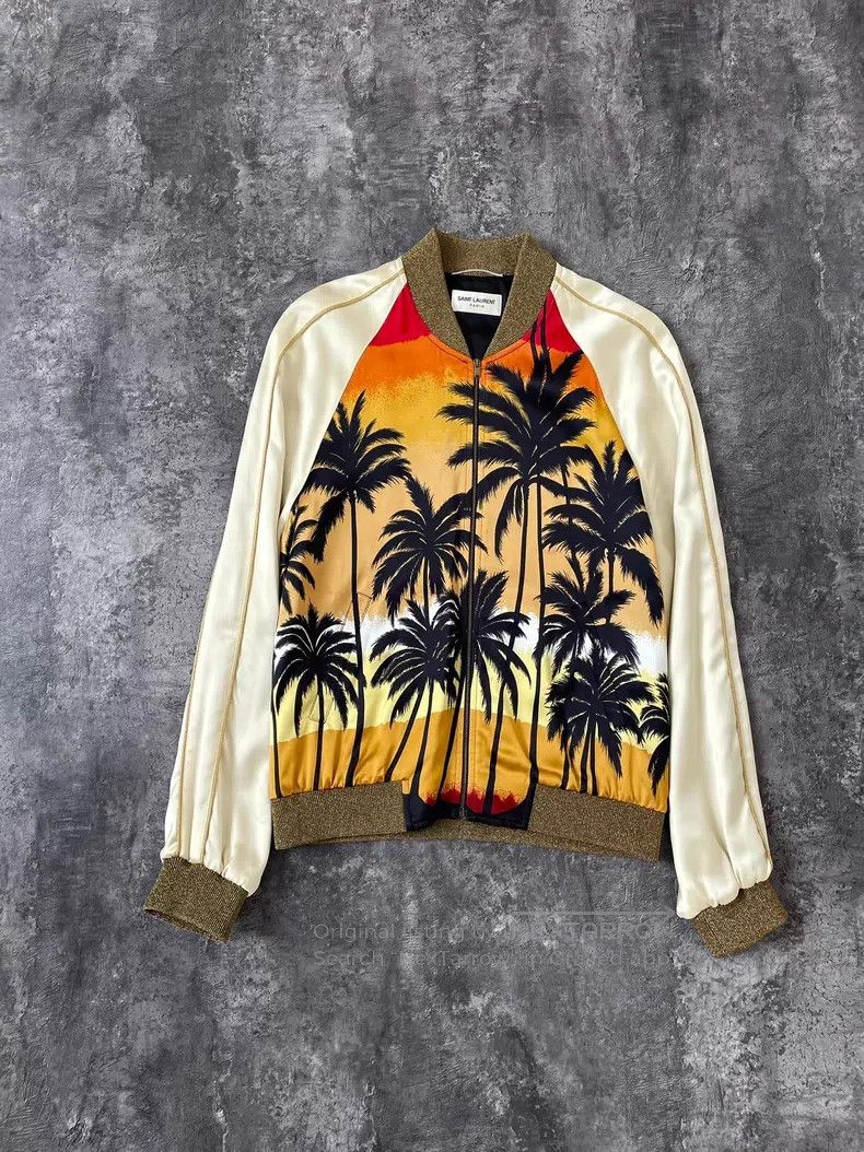 Saint Laurent Paris Saint Laurent Paris Spring/Summer silk palm tree jacket Size US S / EU 44-46 / 1 - 1 Thumbnail
