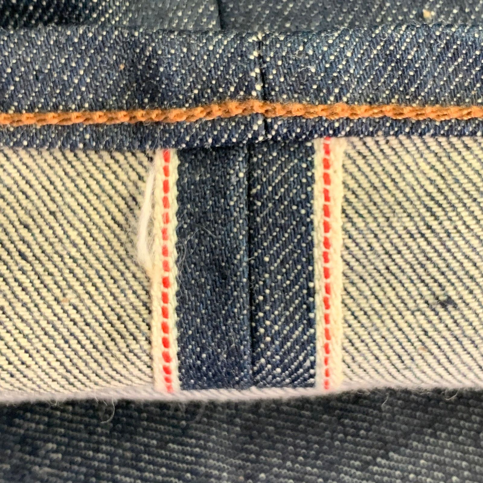 Other A-B FITS 34 Navy Contrast Stitch Cotton Button Fly Jeans Size US 34 / EU 50 - 9 Thumbnail