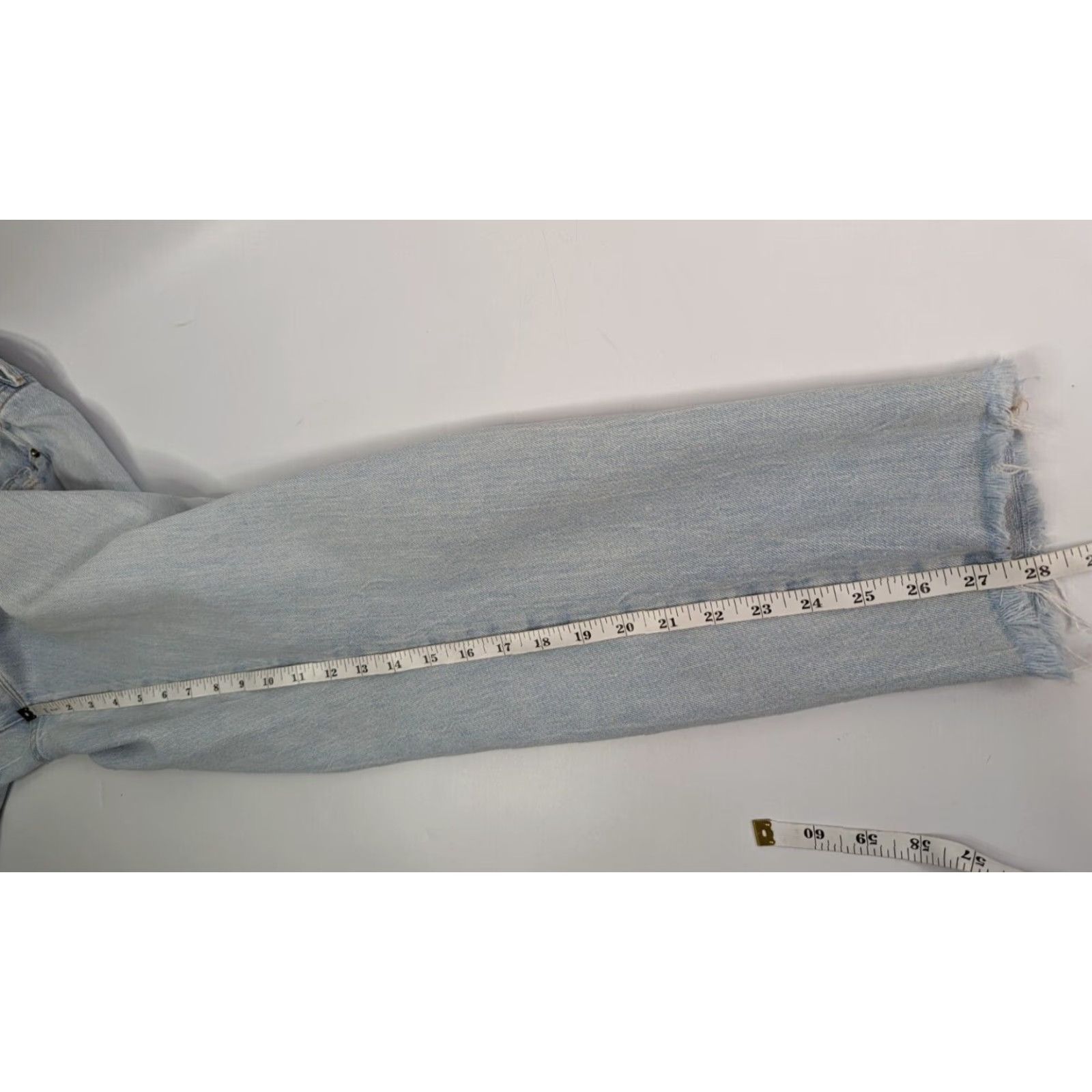 Frame FRAME Le Garcon Boyfriend Jeans LGJRA439 32 Jimi Blue Denim Light Distressed 5-Pocket Regular Women Jeans Size 24" / US 00 / IT 34 - 6 Thumbnail
