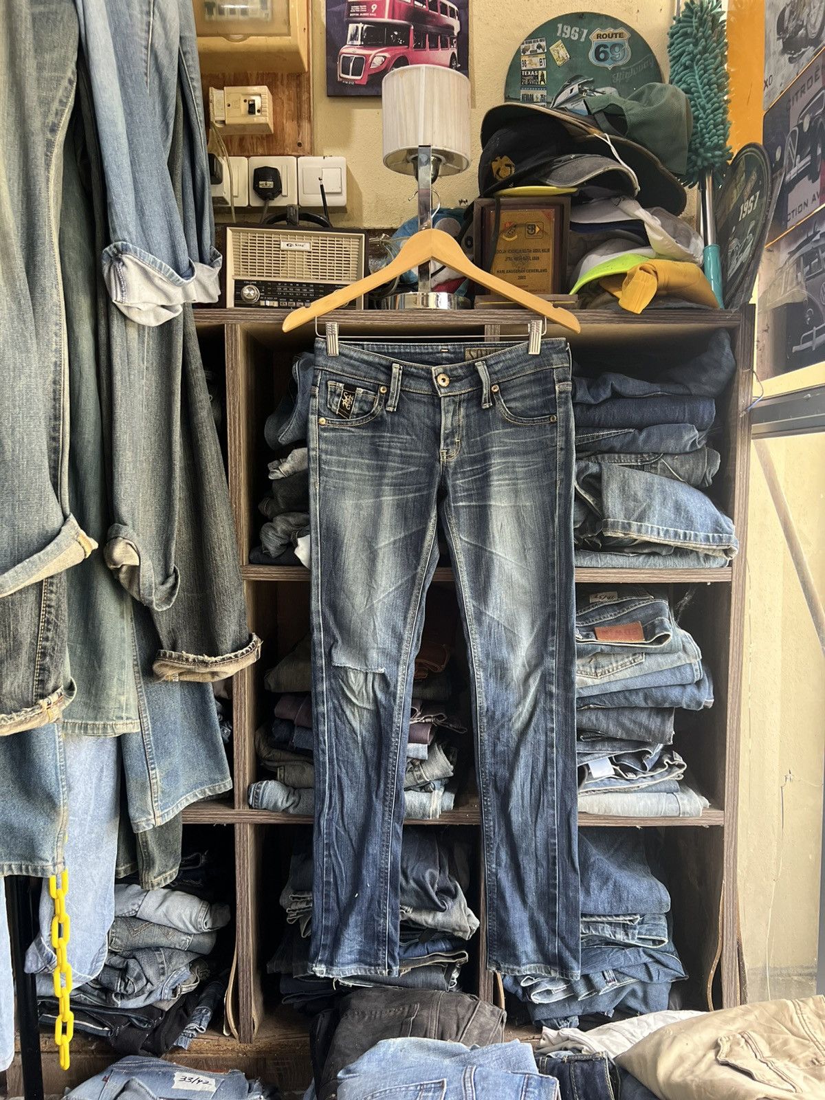Edwin 🔥Something by Edwin Flared Distressed Denim Size 29" - 1 Thumbnail
