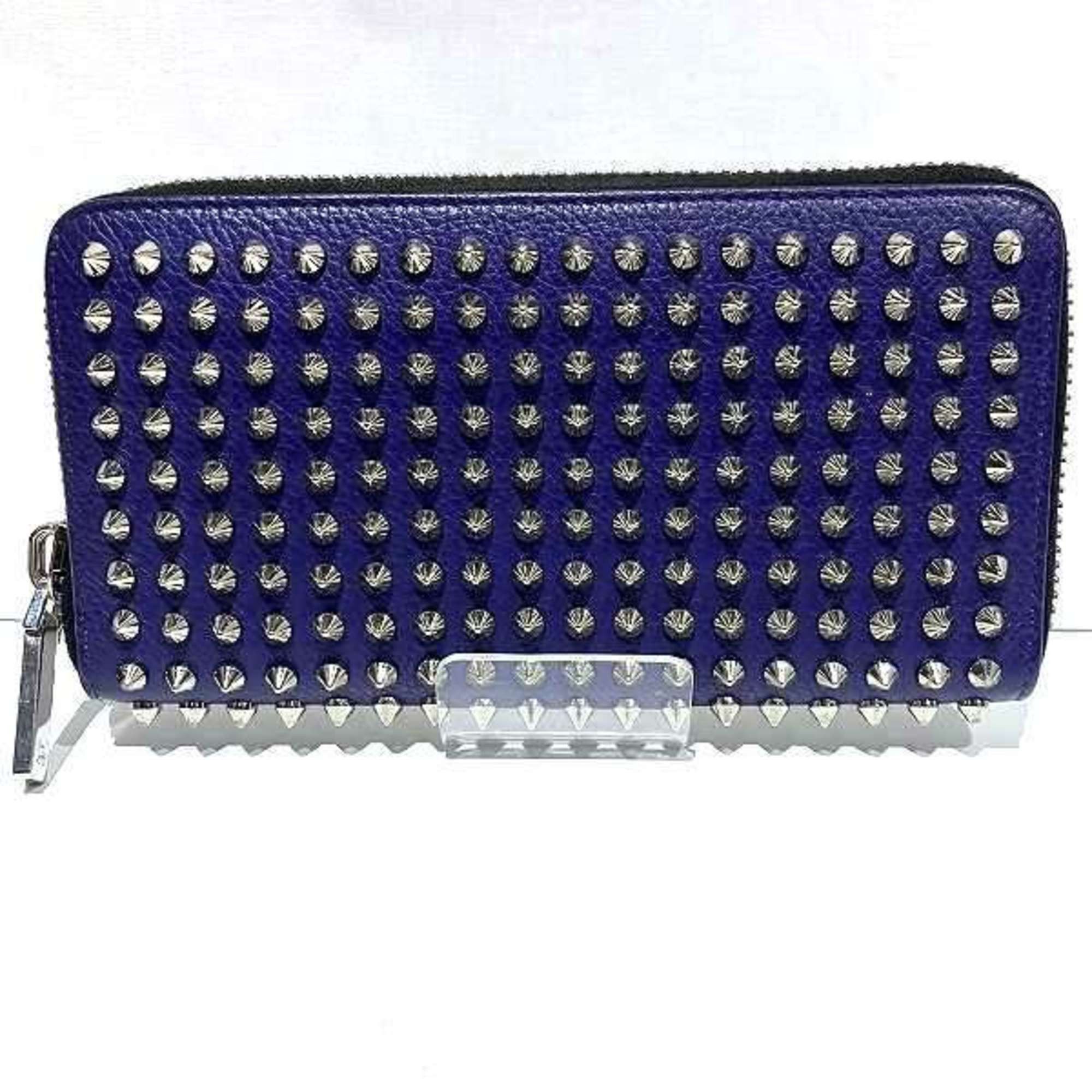 image of Vintage Christian Louboutin Panettone Studs 1165045 Long Wallet For Men And Women in Purple